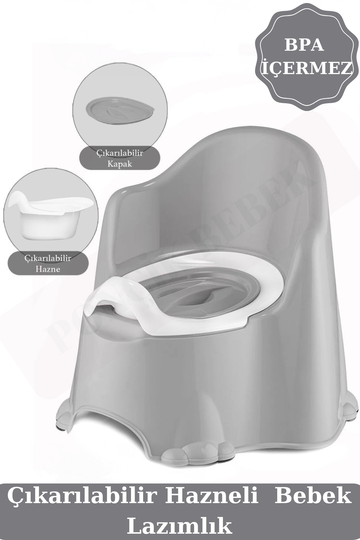 PONÇİK STORE Lazımlık İlk Tuvalet Eğitimi Çıkarılabilir Kapaklı Hazne Portatif Taşınabilir