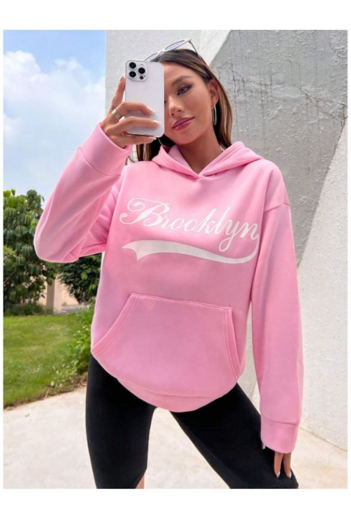 Pink brooklyn hoodie outlet