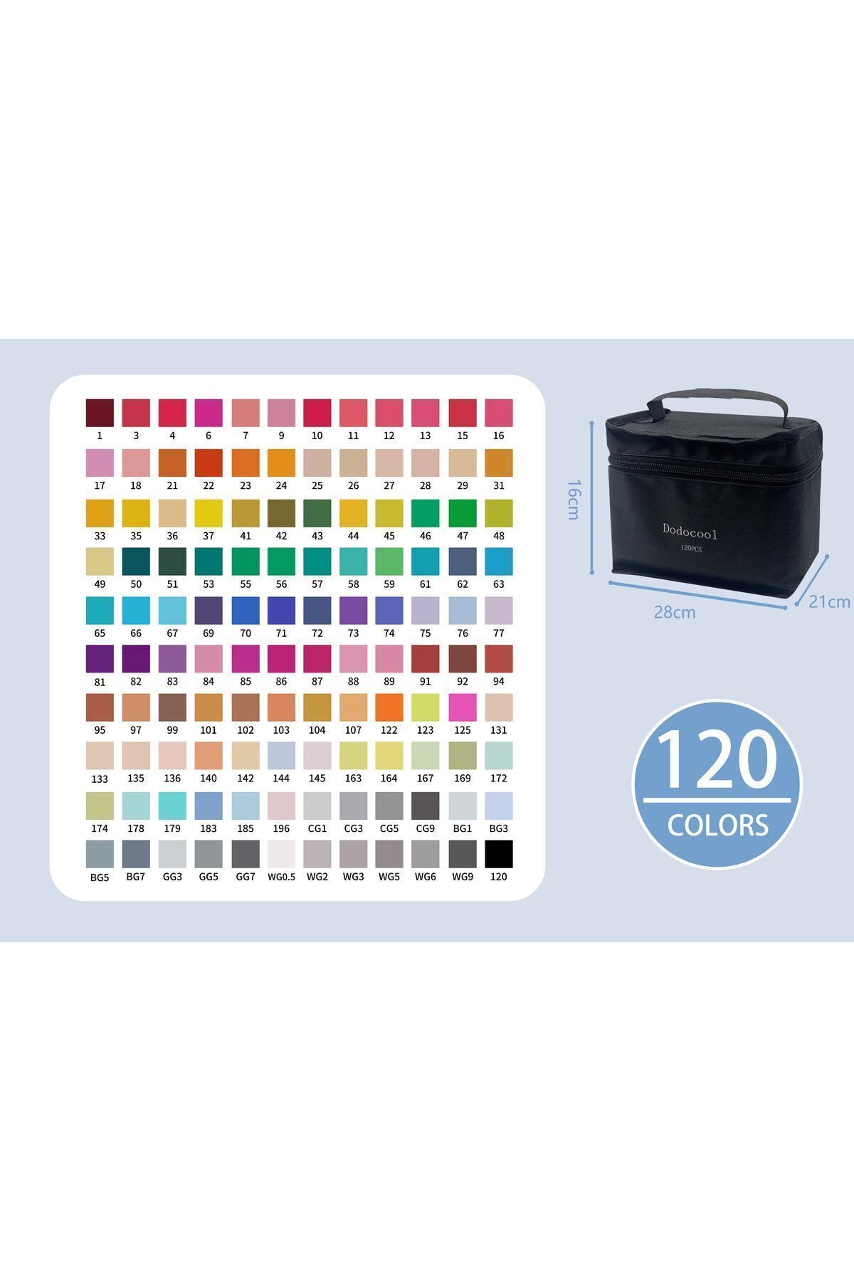120’li Çift Uçlu Touch Marker Art Tasarım Kalem Seti Çanta Taşınabilir - 2