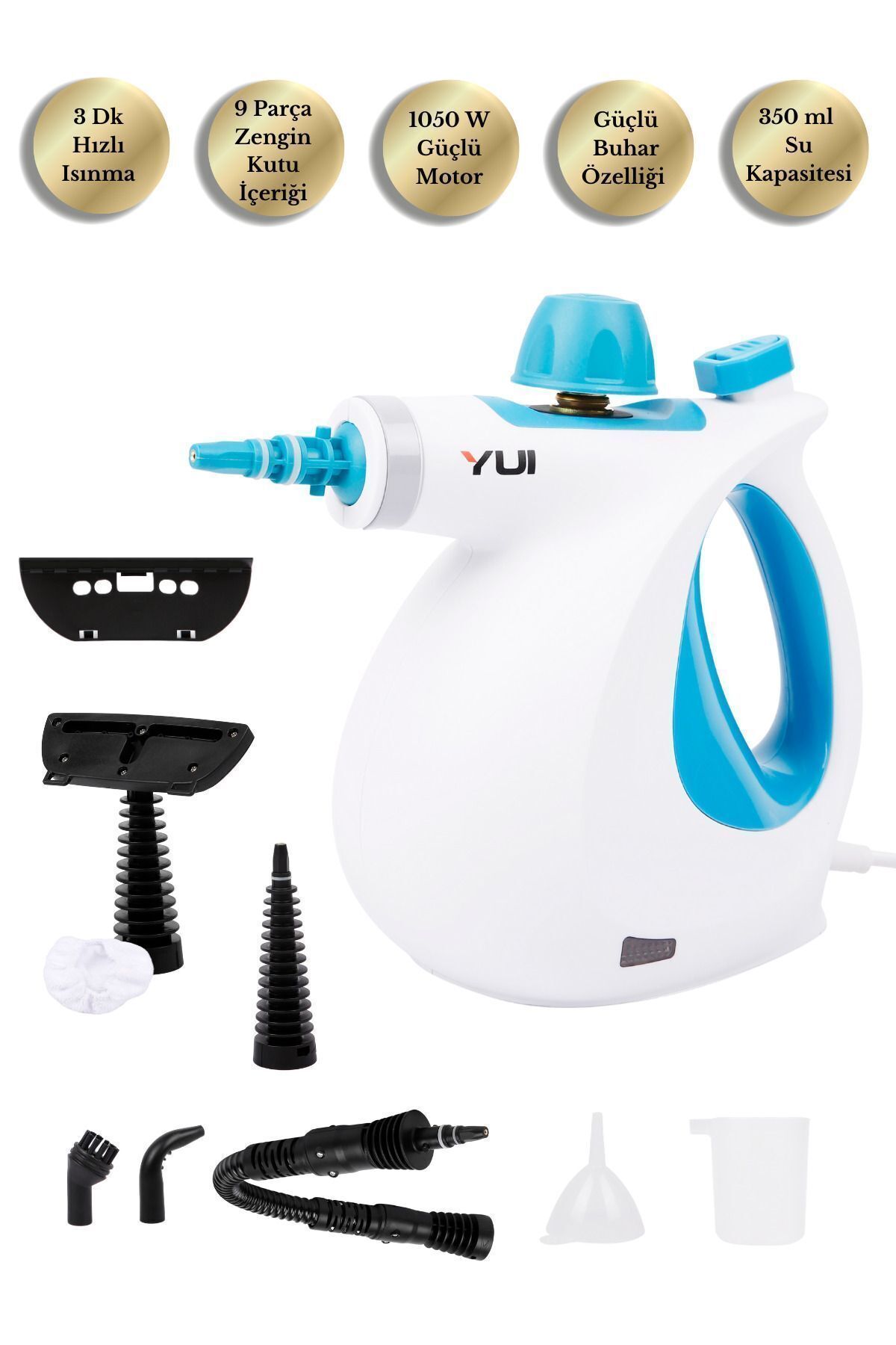Nv602 Mini Steam Cleaner Çok Fonksiyonlu 9 Parça Buharlı Temizlik Makinesi -buharlı Temizleyici