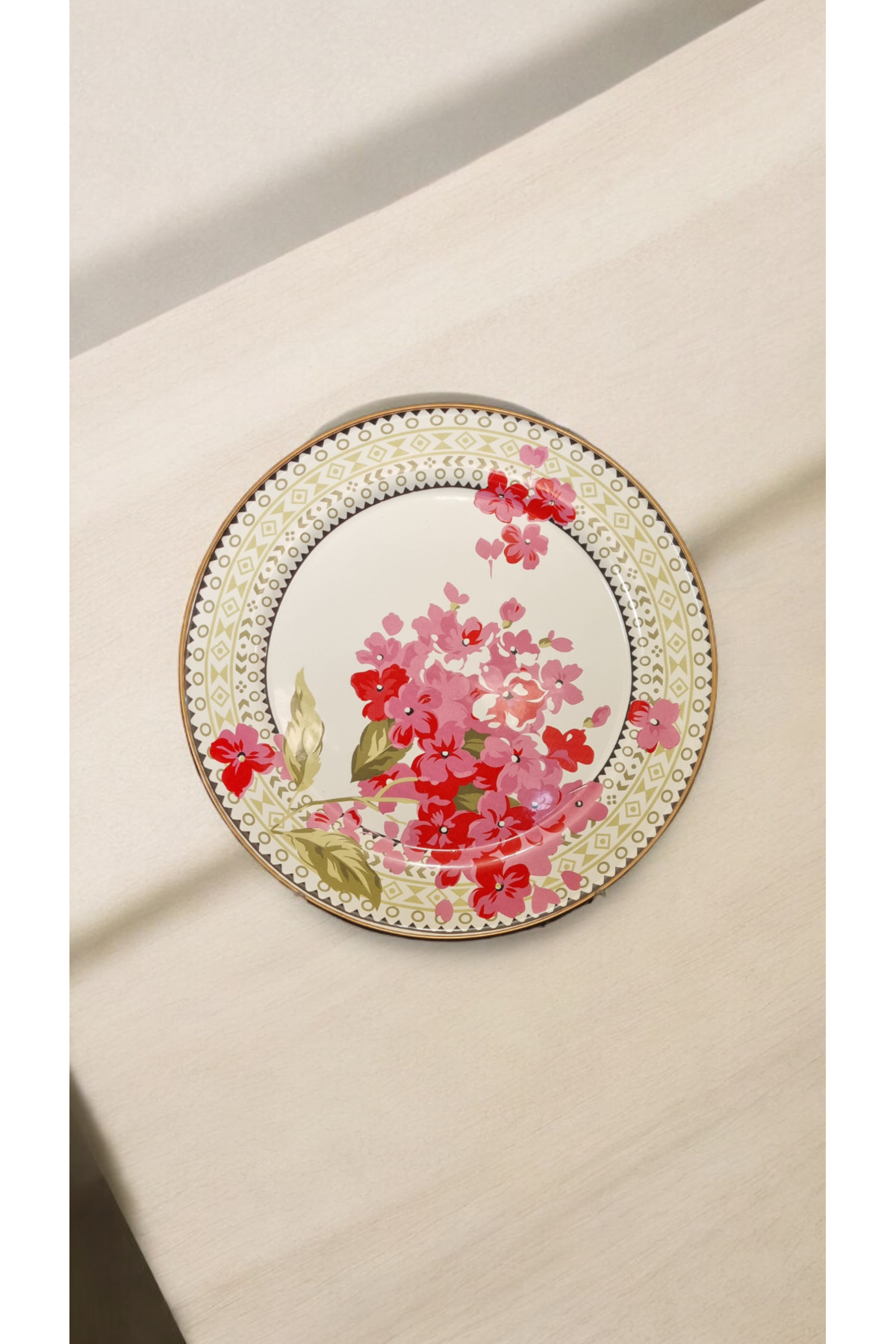 Emaye servis tabağı dekorlu 30 cm