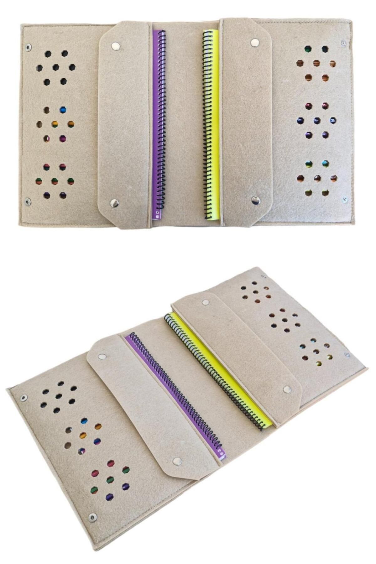 FDF STORE-Practical 10 Color Tablet Crayons - Felt School Pen Holder Bag, Multi-Purpose Notebook Book Organizer 3