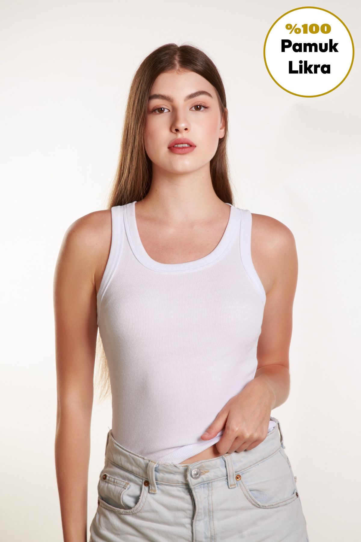 MİSS M.A.T FASHİON-Women's Ribbed T-Shirt - Halter Neck and Knitted Tank Top 1