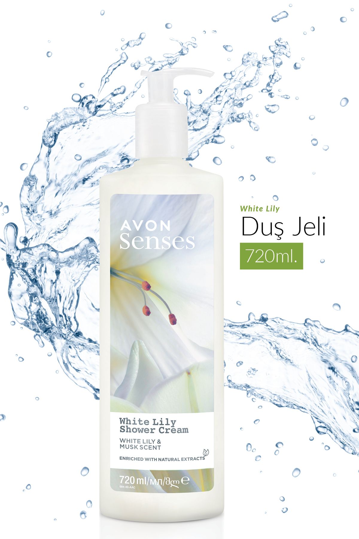ژل دوش معطر Senses White Lily White Lily 720 میلی لیتر. Avon