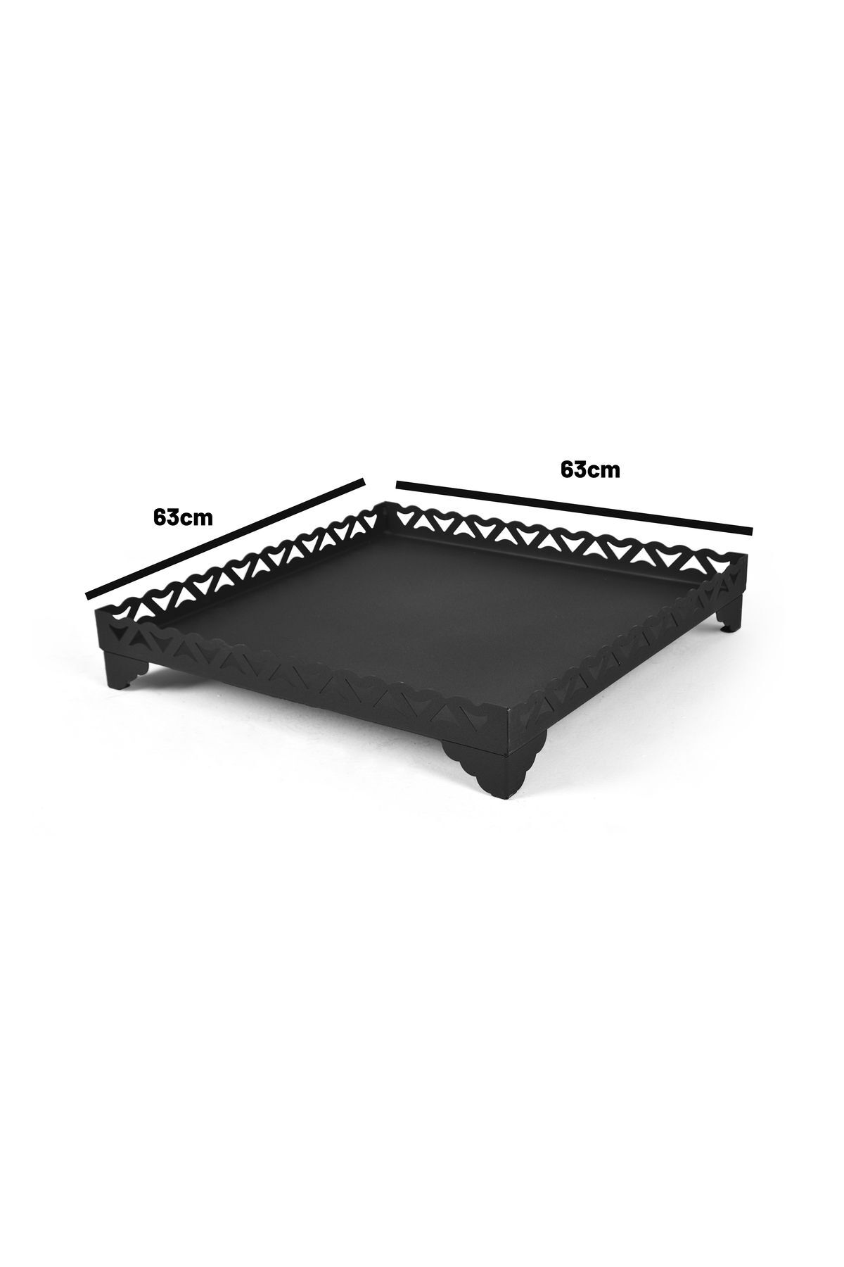 Mat Siyah Lazer kesim Kare Soba Altlığı Orta boy 63x63 2