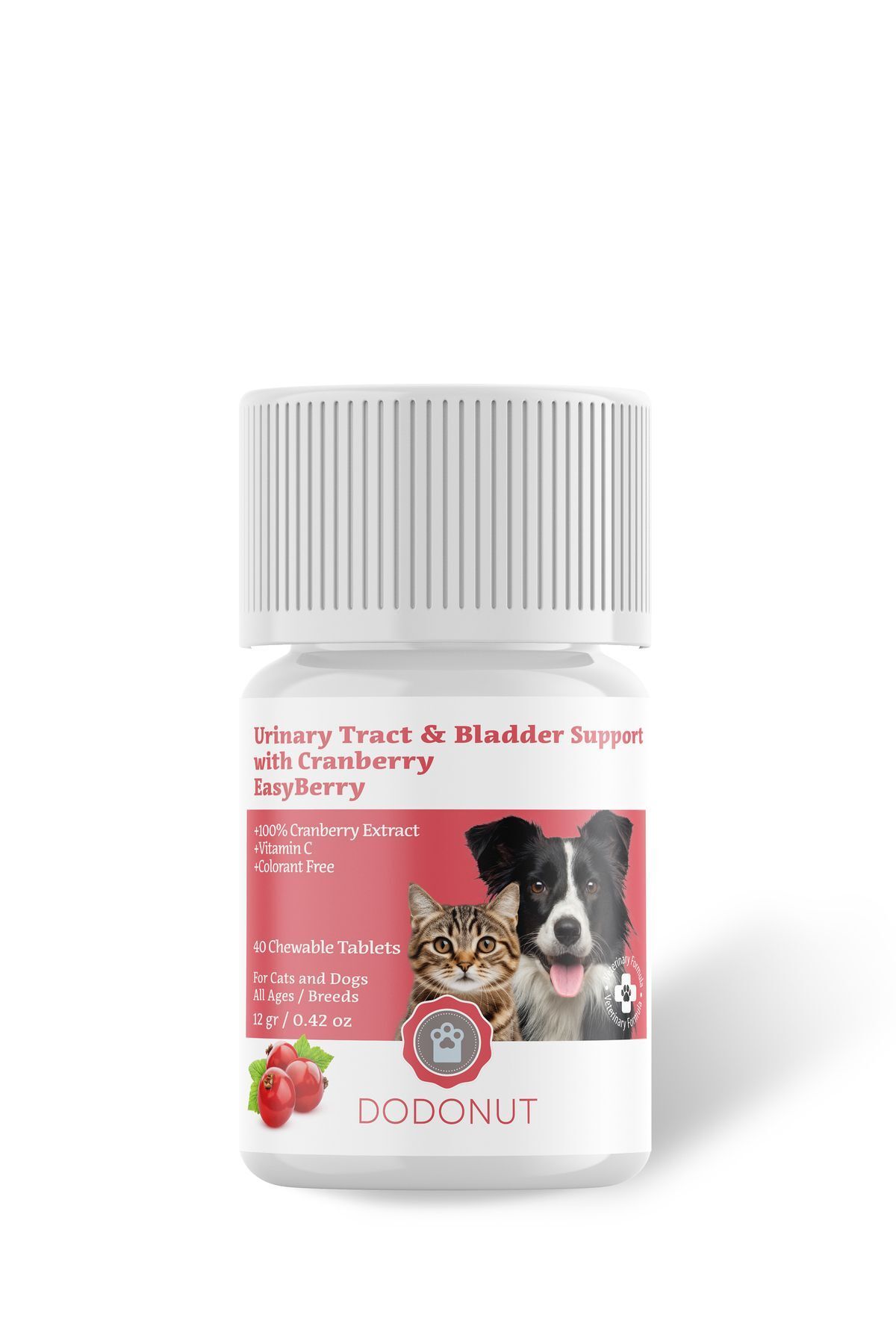 EasyBerry Kedi&Köpek İdrar Yolu Sağlığı Besin Takviyesi, Kızılcık Özü, C Vitamini ,40 Tablet