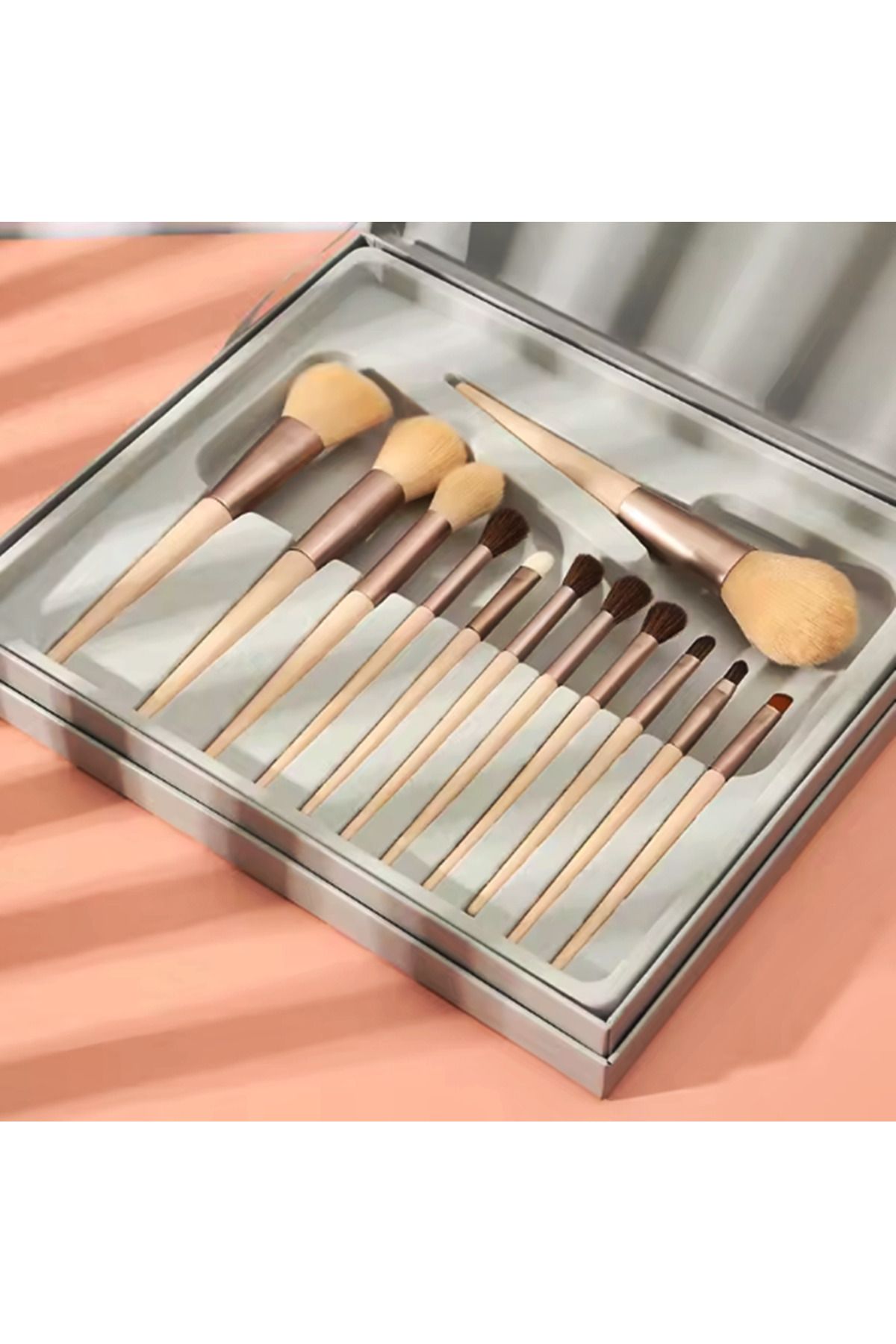 newnet Set De 12 Pensule Din Lemn Pentru Machiaj Cosmetic - Instrumente De Frumusețe Versatile Cu Peri Moi Și - One Size