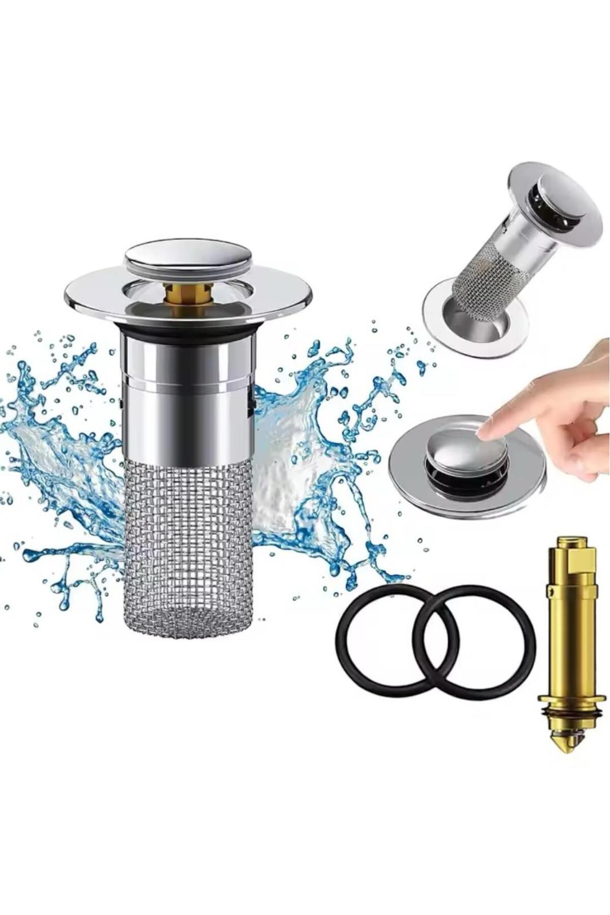 Sezka Life Basmalı Lavobo Süzgeci  Çekirdek Tahliye Filtresi Banyo ve Mutfak Kullanımı Derinlik 8 mm