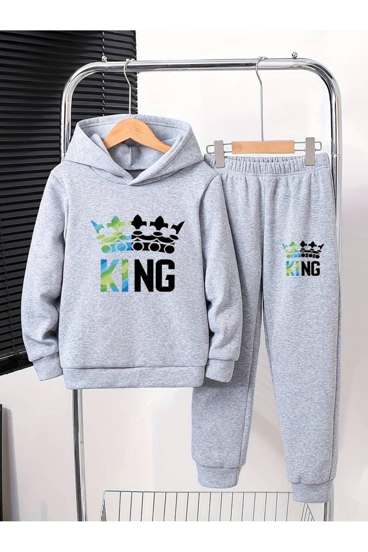 THEKONT-King Cotton Tracksuit Set - Colorful, Printed Hooded 1