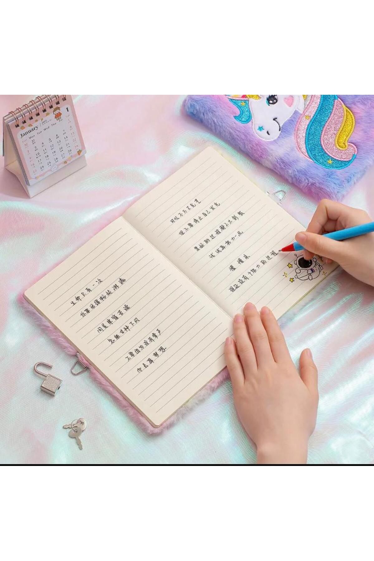 BLA GROUP-Cute Plush Unicorn Notebook, Memory Book, Memory Book, Diary 6