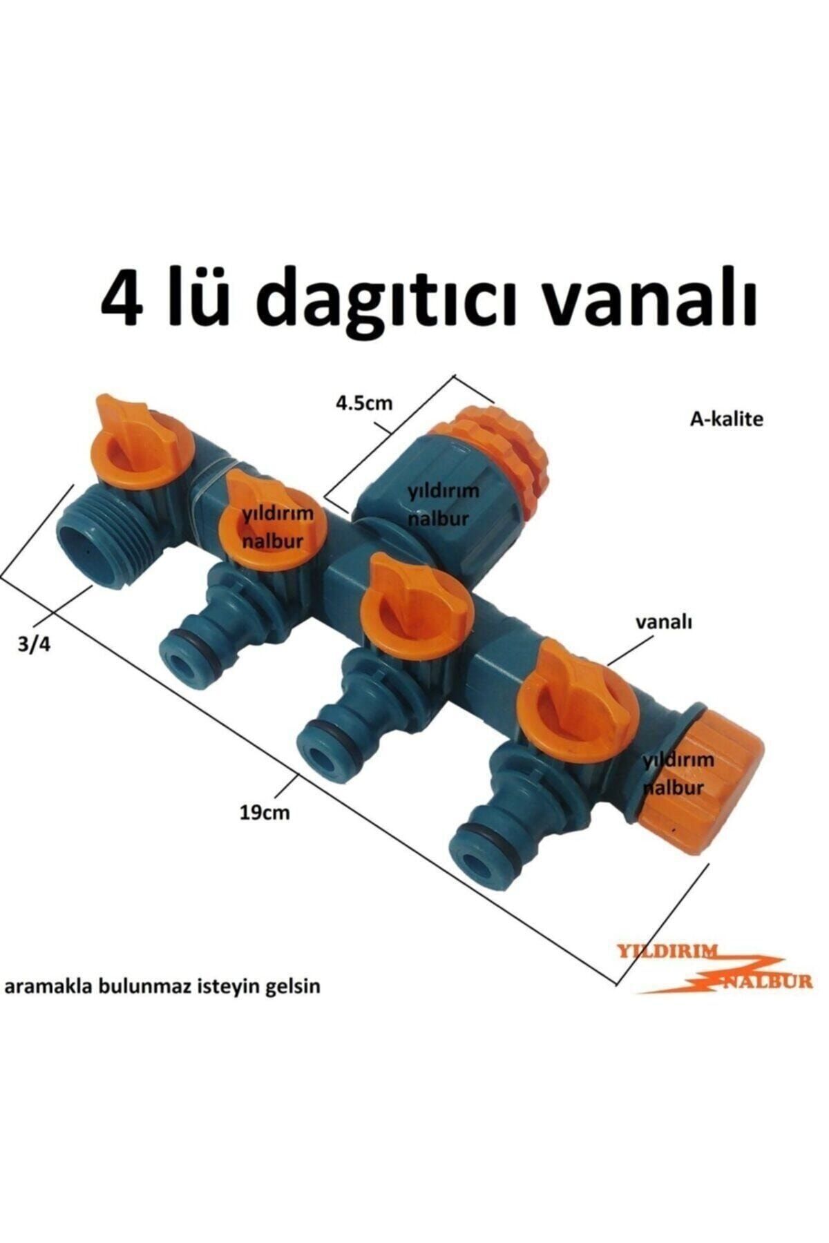 Musluk Hortum Bağlama Aparatı 4 Lü Dağıtıcı Vanalı Plastik Bahçe Musluğu 2