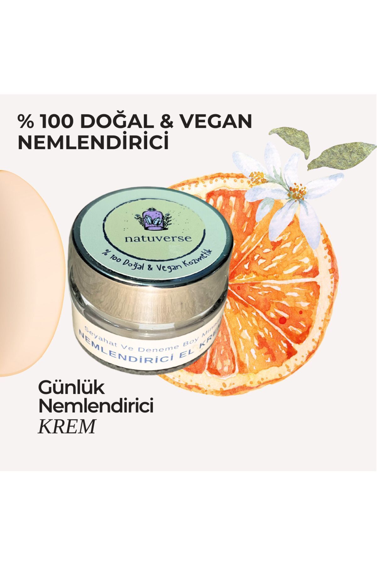 NATUVERSE-20 ml 100% Natural and Vegan Hand Cream - Mini and Travel Size 1