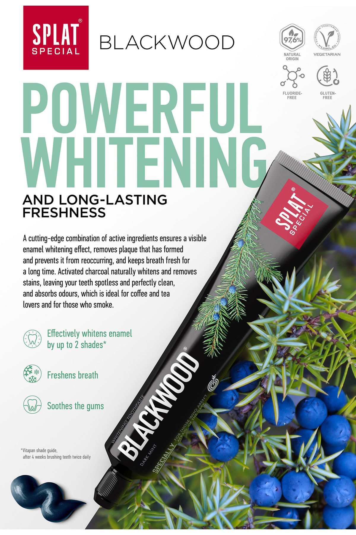 Splat-Blackwood Black Toothpaste 75 ml Strong Whitening + White Plus Toothpaste 100 ml 4