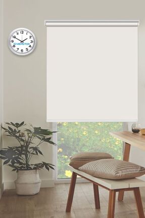 MEKSTOR Güneşlik - Düz Krem Stor Perde  ( ithal mat kumaştır )