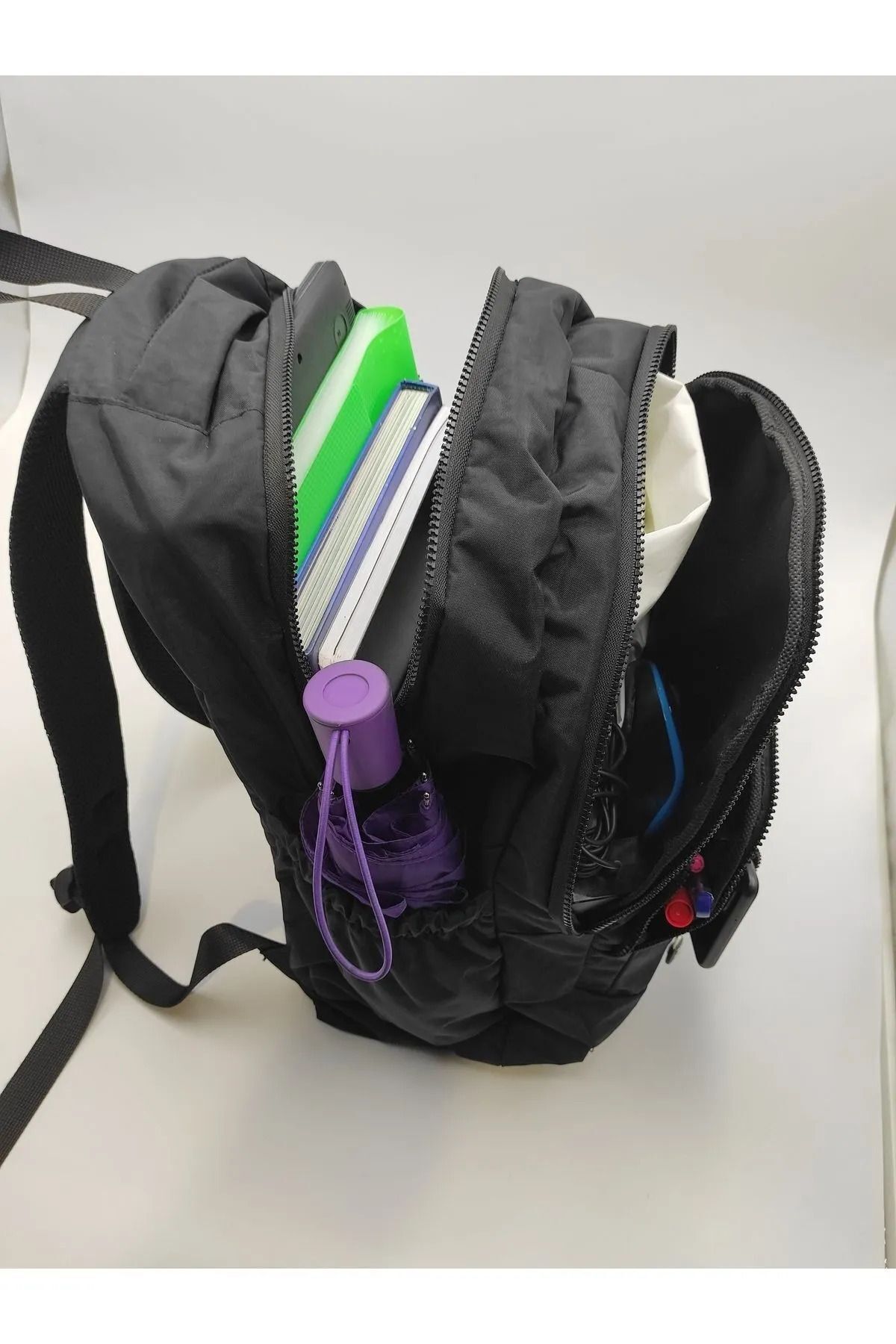 Unisex Krinkıl Okul Sırt Çantası Ortaokul Lise Üniversite Su Geçirmez Kumaş Laptop Cepli cty-lbn-201