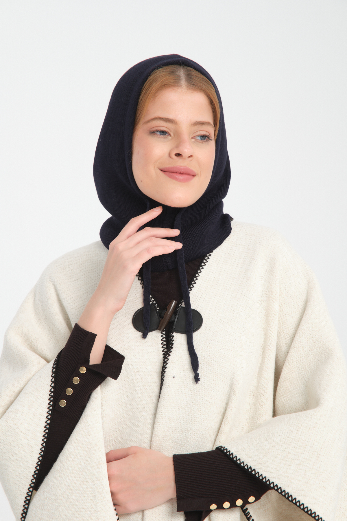 VEGA MODA Ayarlanabilir Triko Başlık, Balaclava, Triko Başlık, Bere, Kapüşonlu Başlık, Triko Örgü Balaclava görsel 2