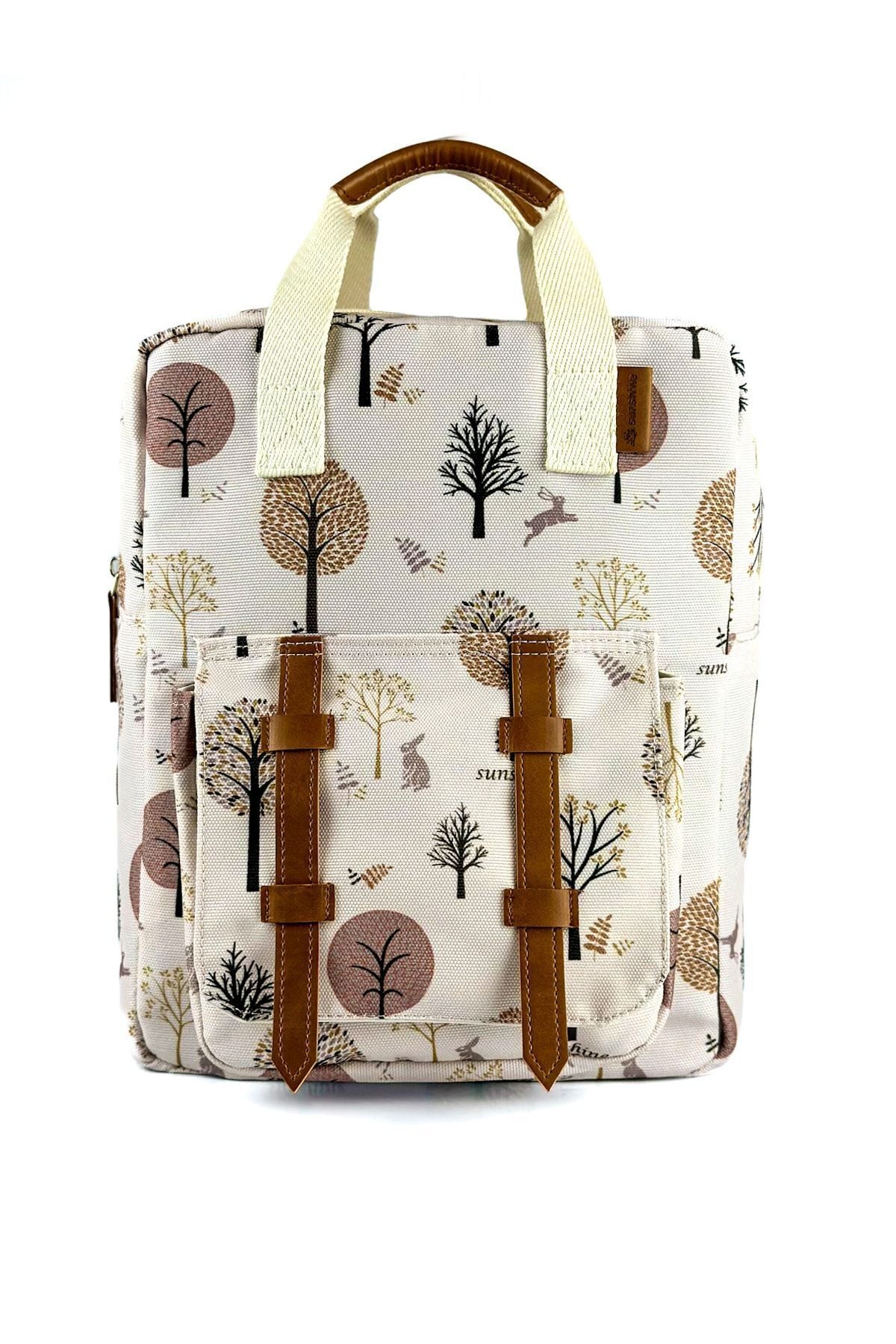 Sunshine Ağaç Tavşan Desen Anaokulu Kreş Günlük Kullanım Çocuk Sırt Çantası Bebek Çantası Suluk Gözlü fotoğrafı 2 (önizleme)