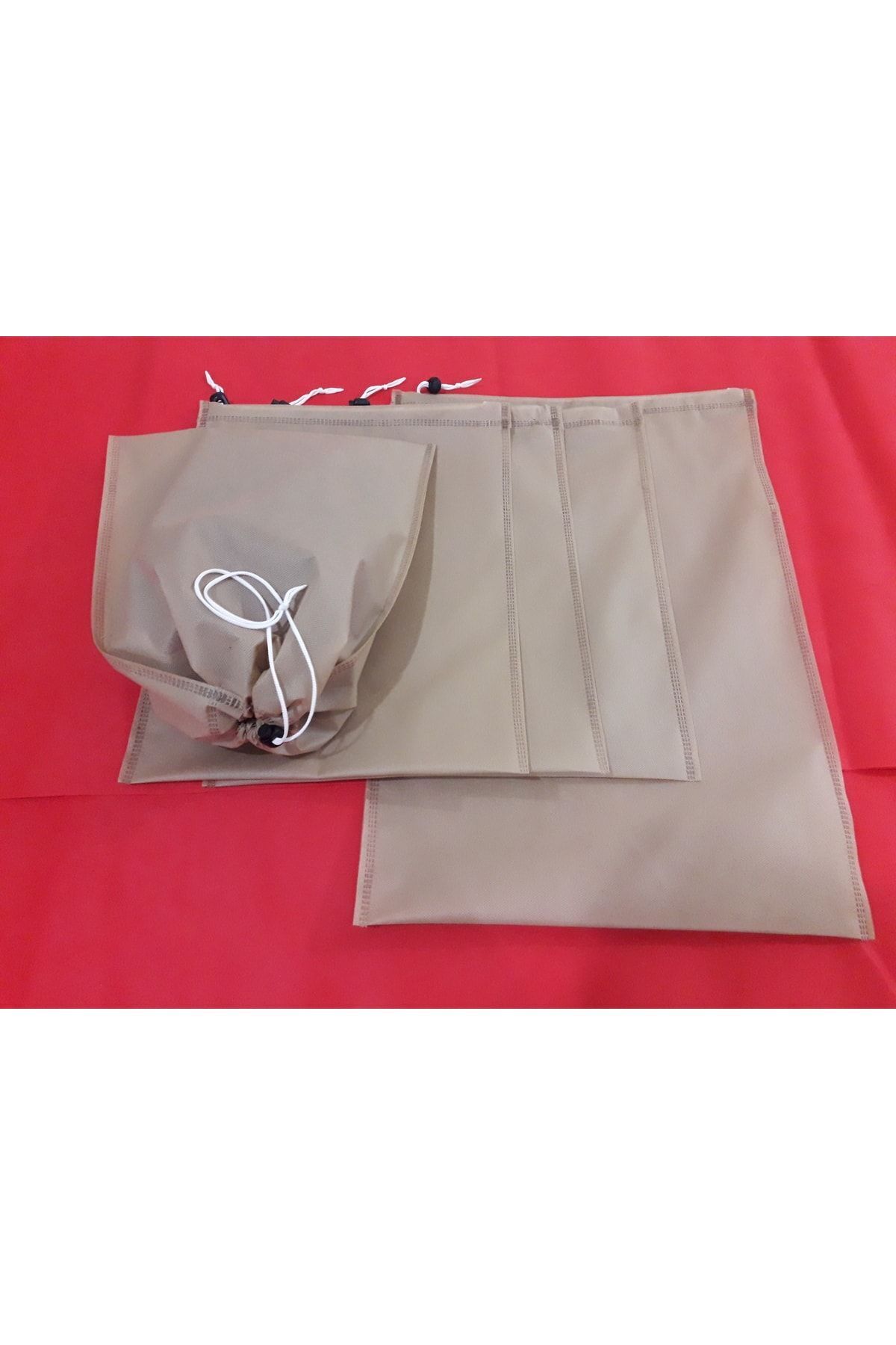 Ayakkabı Torbası, Ayakkabı-bot Koruyucu Saklama Torbası Ve Kirli Çamaşır Torbası - 5 Adet, Bej Renk