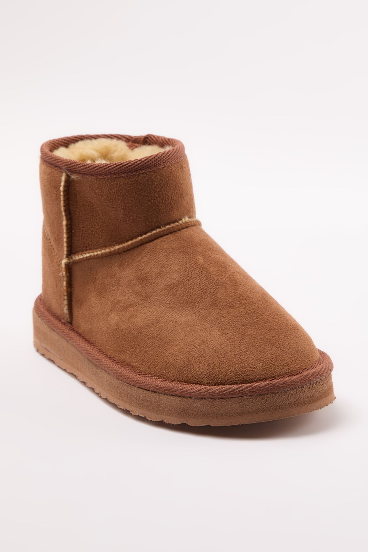 TRENDYOL SHOES-Hellbraune, flache, braune Damenstiefel mit kurzem Absatz TAKAW25BO00029 6
