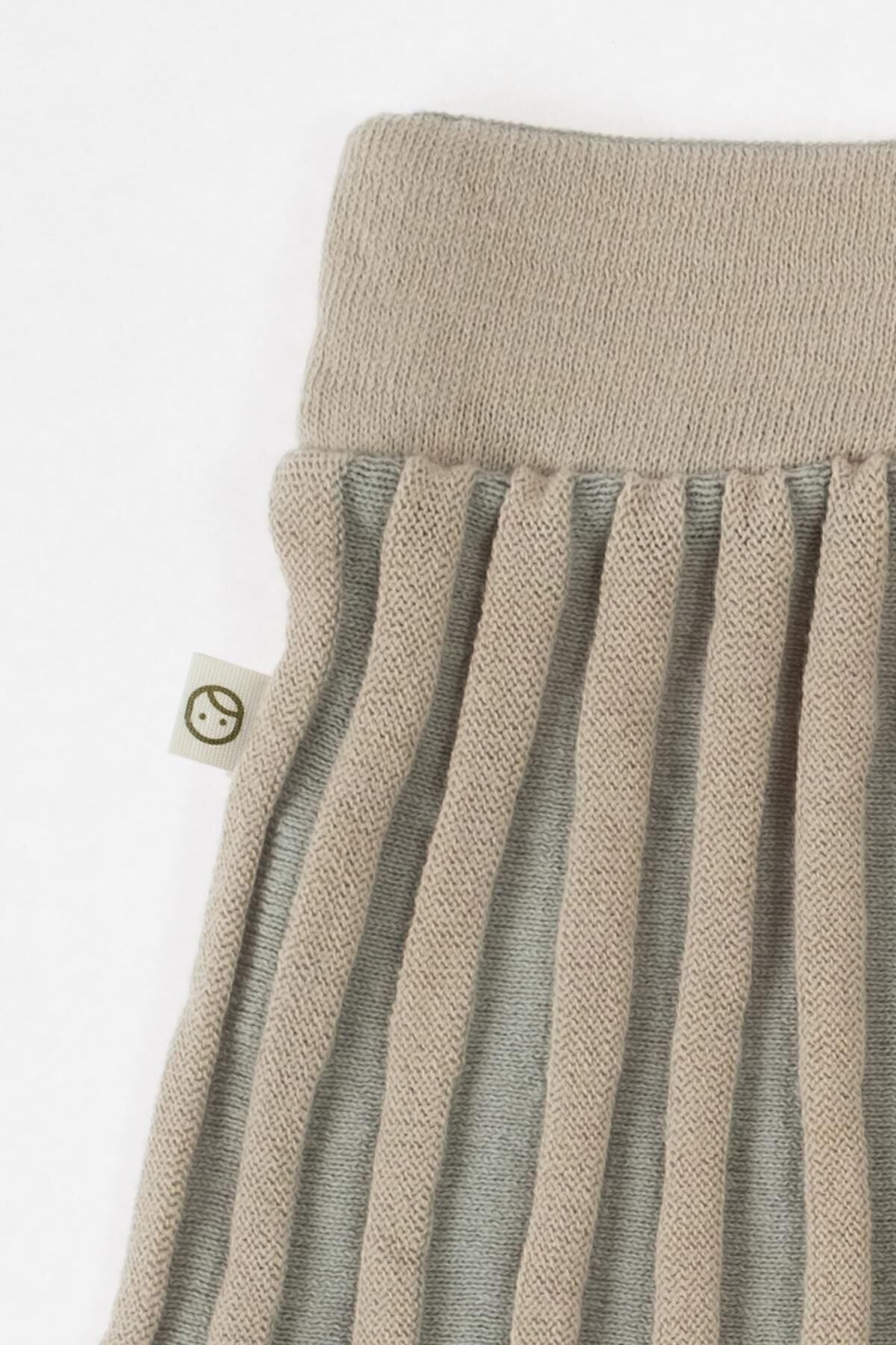 Little Gusto-Children's Knitwear Midi Skirt Çağla Beige Organic Cotton 4