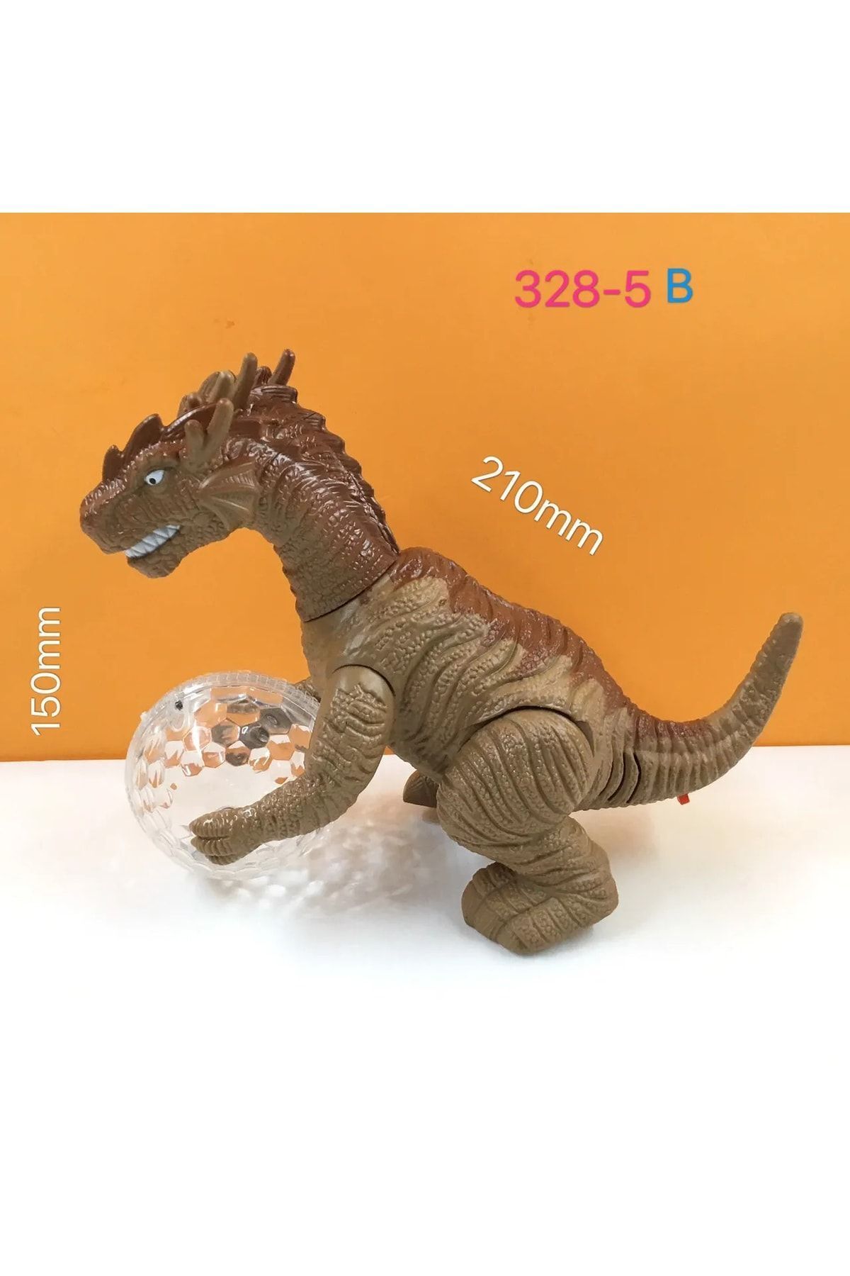 e-life-T-rex Walking Double Headed Dinosaur Toy with LED Lights, Real Looking Sound, Turns When Hit, Ball Walking 5