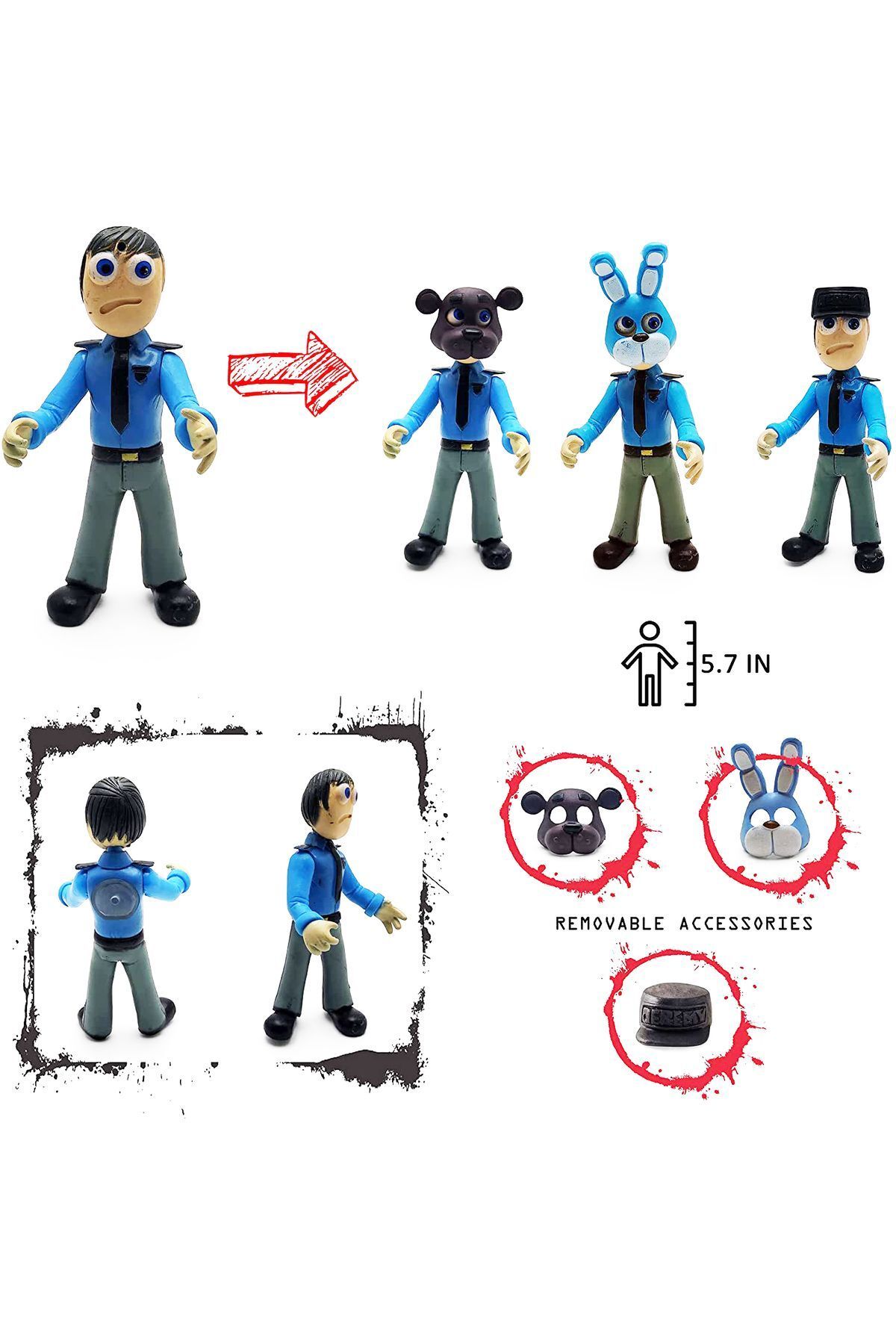 e-life-Five Nights At Freddy's Fnaf Masked Lighted Jointed Character Toy Set Jeremy & Springtrap 3