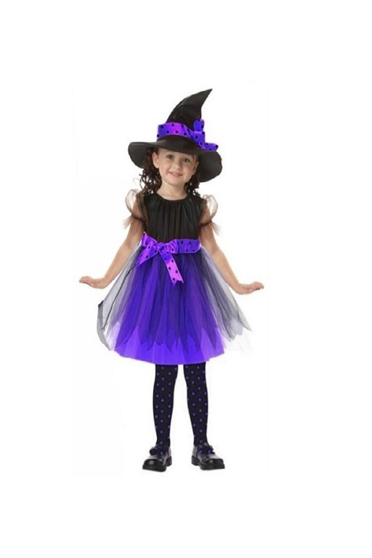 KOSTÜMCE Halloween Tatlı Cadı Kostümü Mor