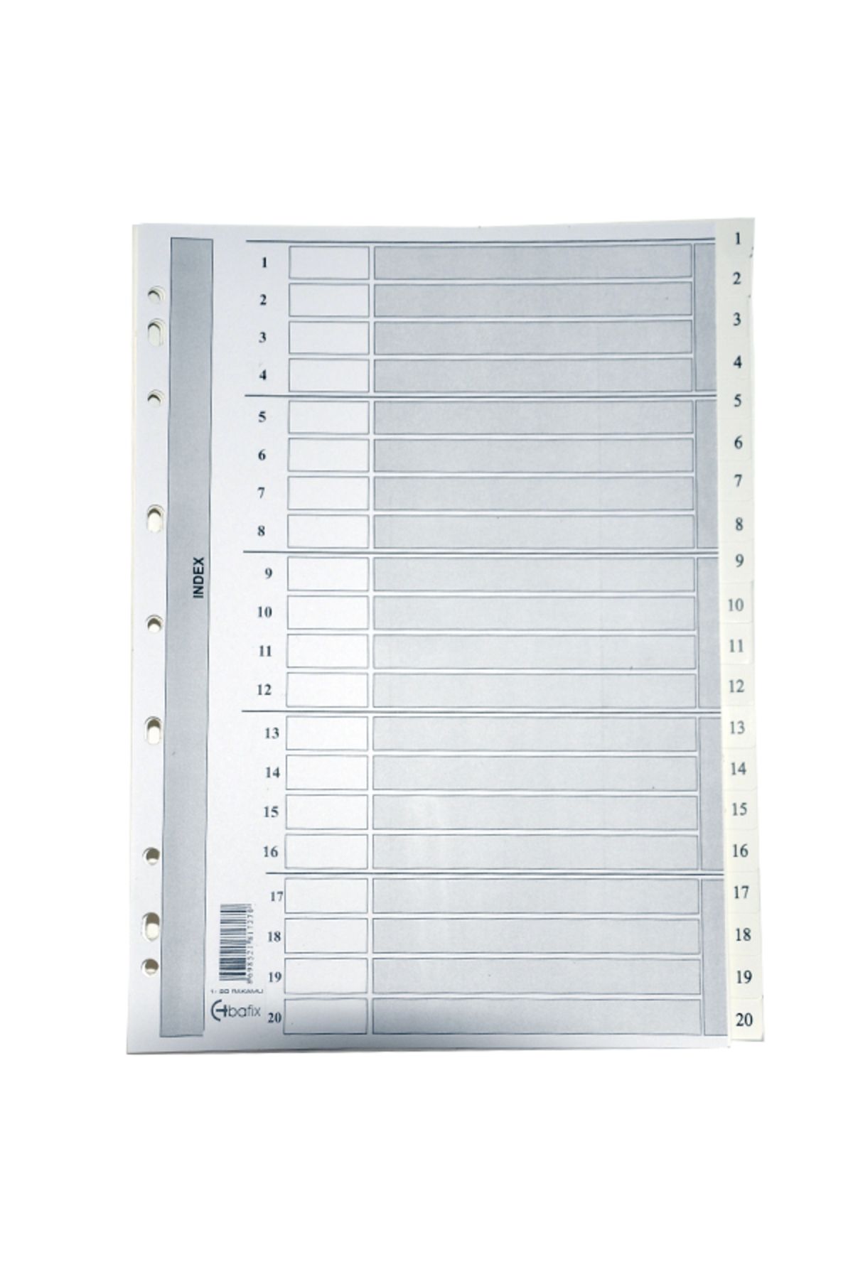 Bafix-Separator 1-20 Number Cardboard A4 1