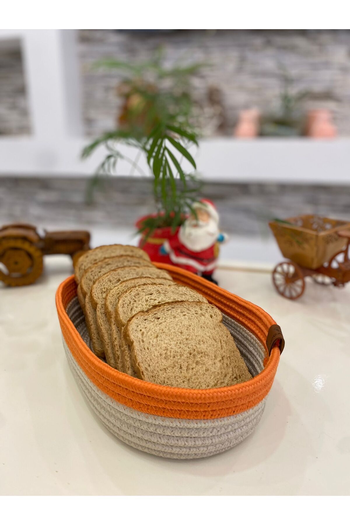 JÜTEX HOME-30X20X10 Wicker and Jute Bread Basket - Storage and Organizer 4