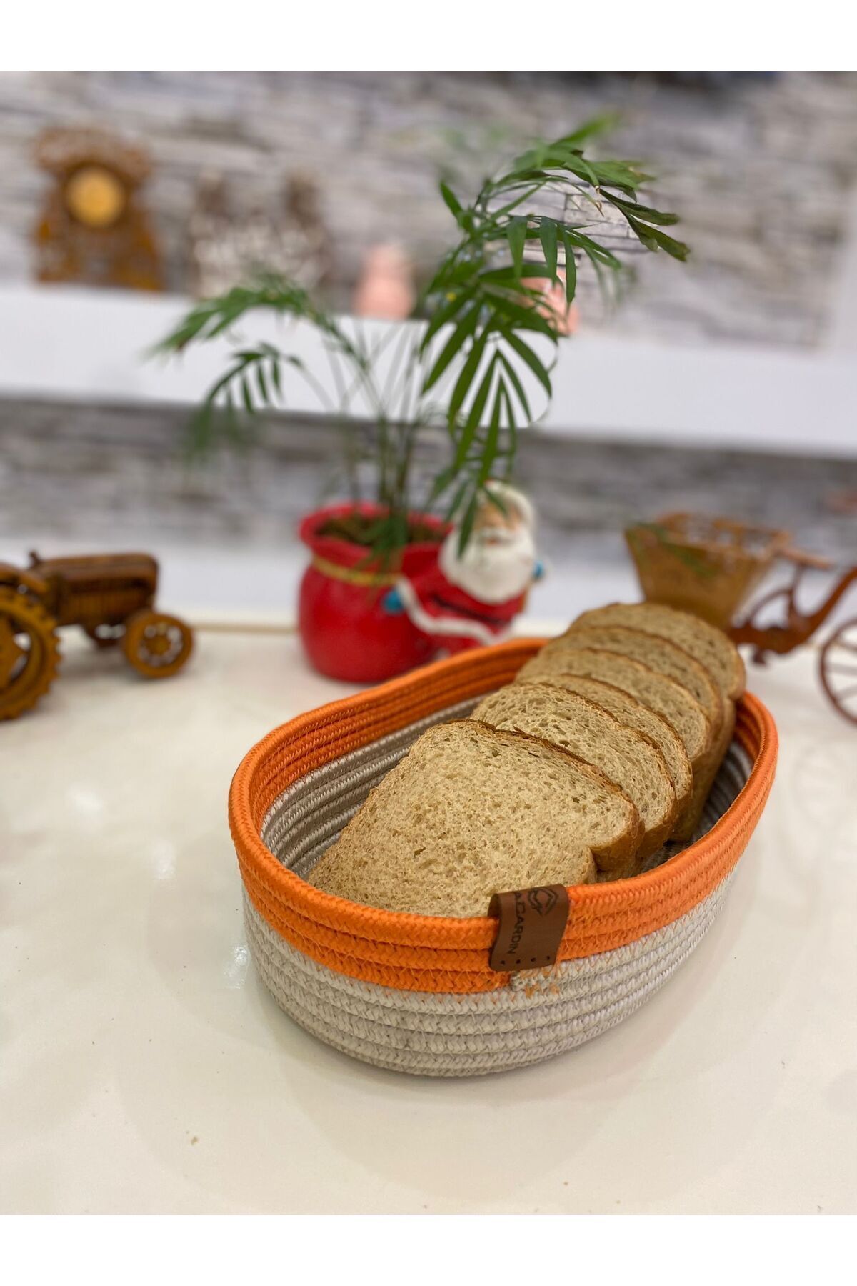 JÜTEX HOME-30X20X10 Wicker and Jute Bread Basket - Storage and Organizer 3