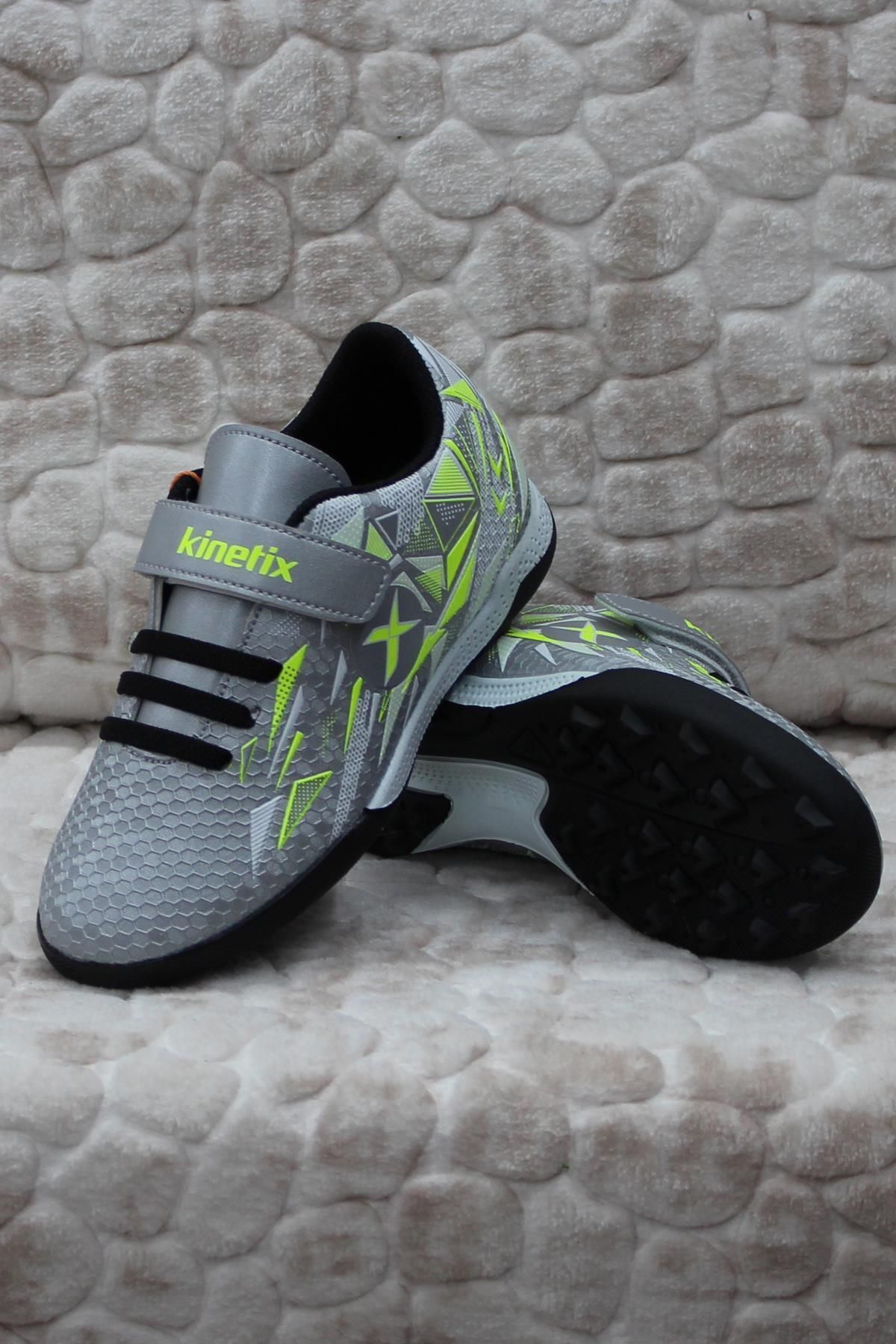 کفش Kinetix فوتبال بچه گانه مدل Estes TF Grey Green محصول اورجینال Turf Astroturf - تصویر 4