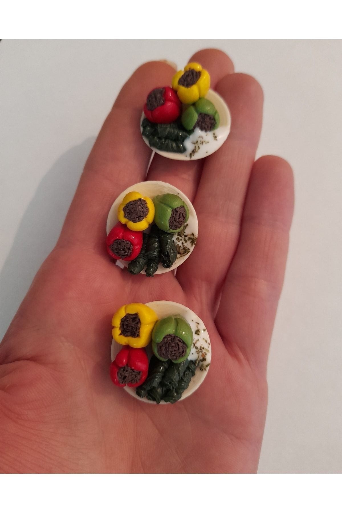 Barbie El Yapımı Fimo Miniatur Dolma Tabak 1 Adet Fiyat