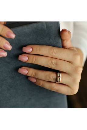 by milo jewellery 14 ayar altın Taş Detaylı Altın Yüzük