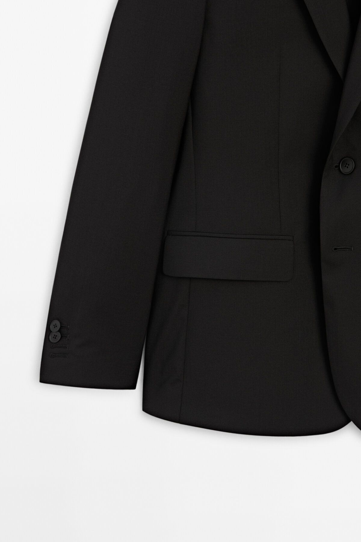 کت بلیزر مشکی مردانه 100 ٪ کلاسیک پشم اورجینال Massimo Dutti