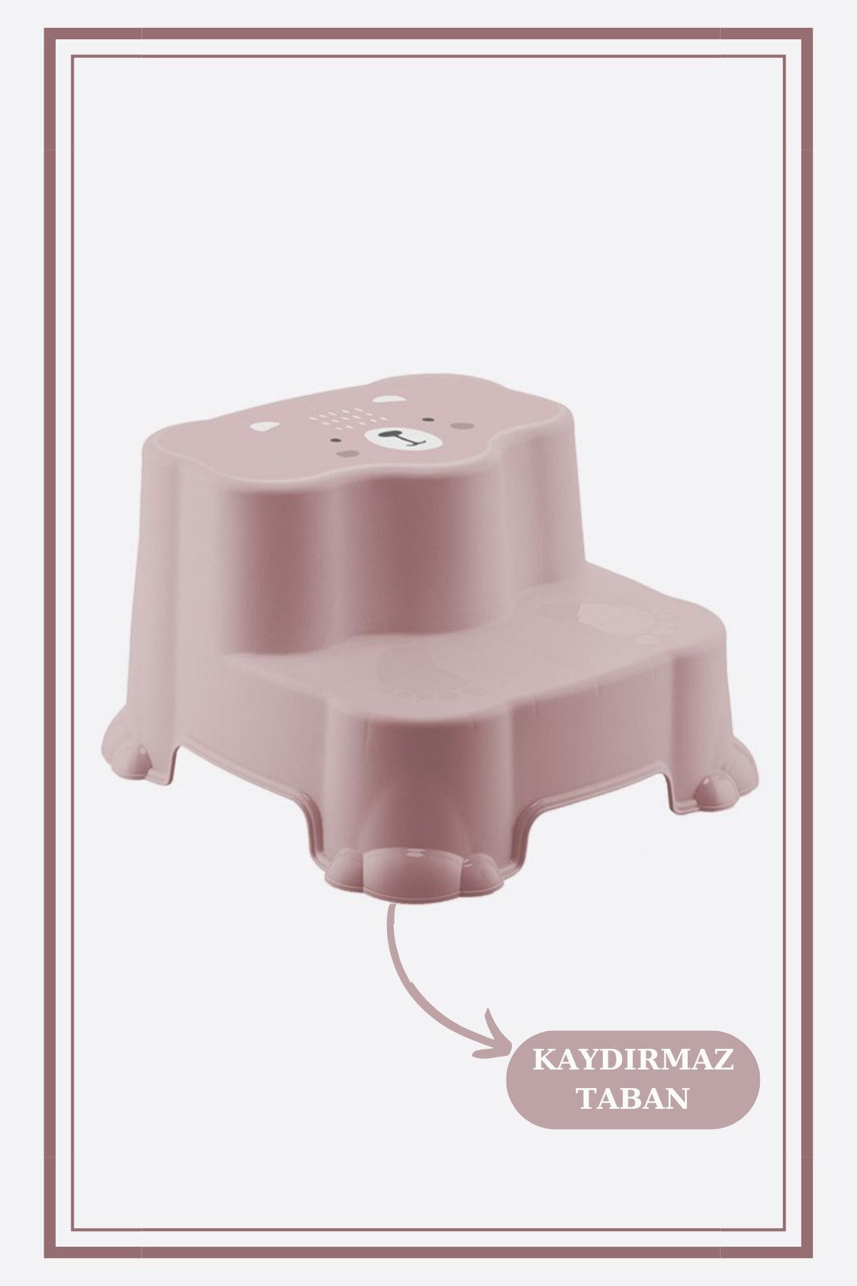 Kaydırmaz Çift Basamaklı Çocuk Taburesi Ve Kulplu Klozet Tuvalet Alıştırma Adaptörü 2'li Set - 5