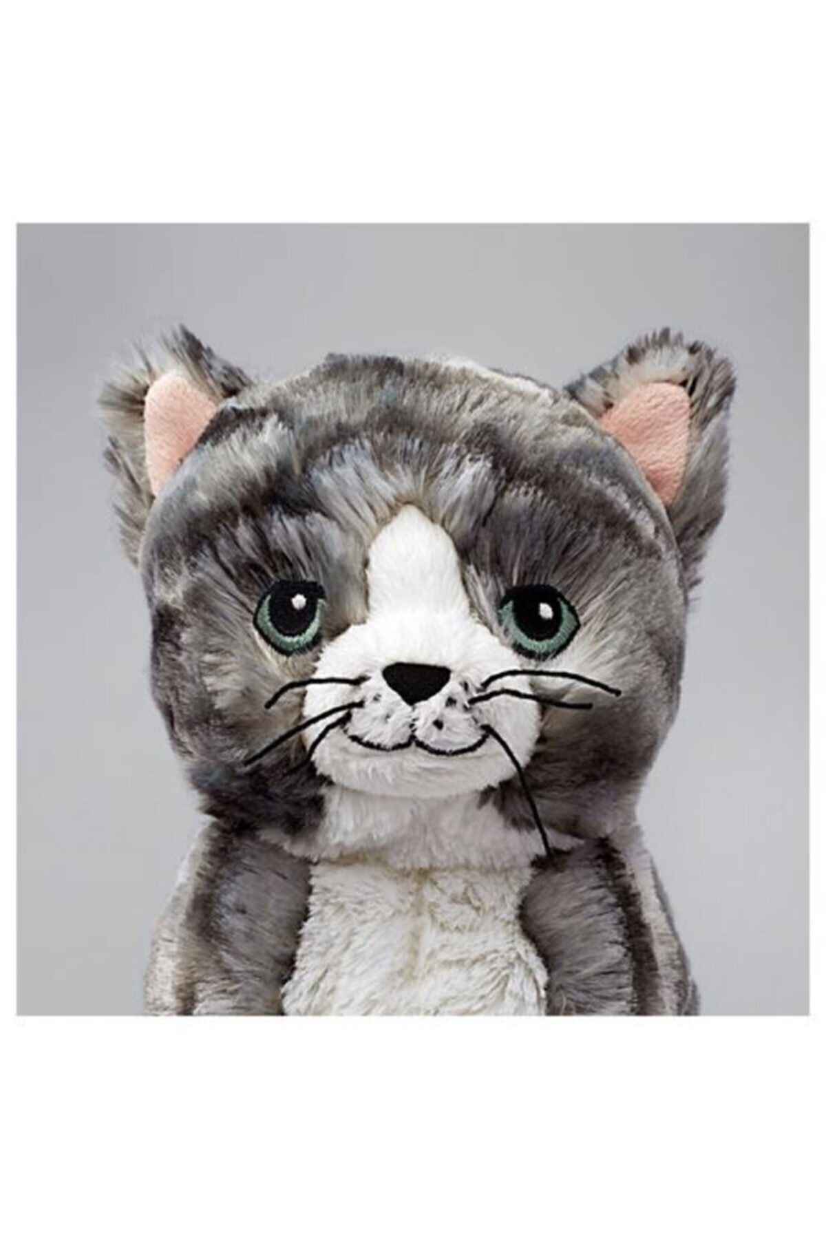 IKEA Plush Cat Soft Toy Gray white Meridyendukkan Toy Cat Trendyol