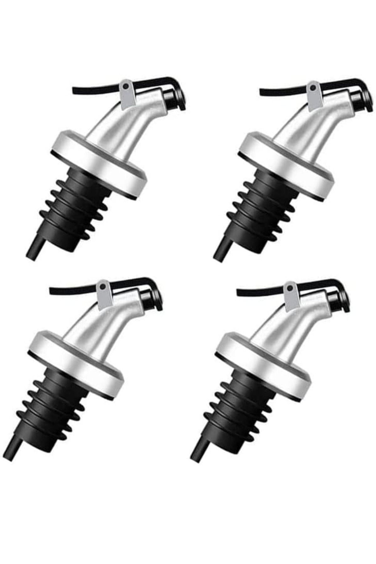 4-Piece Lid Oil Stopper Lubricant Bottle Tip Oil Vinegar Sauce Bottle Head Does Not Drip