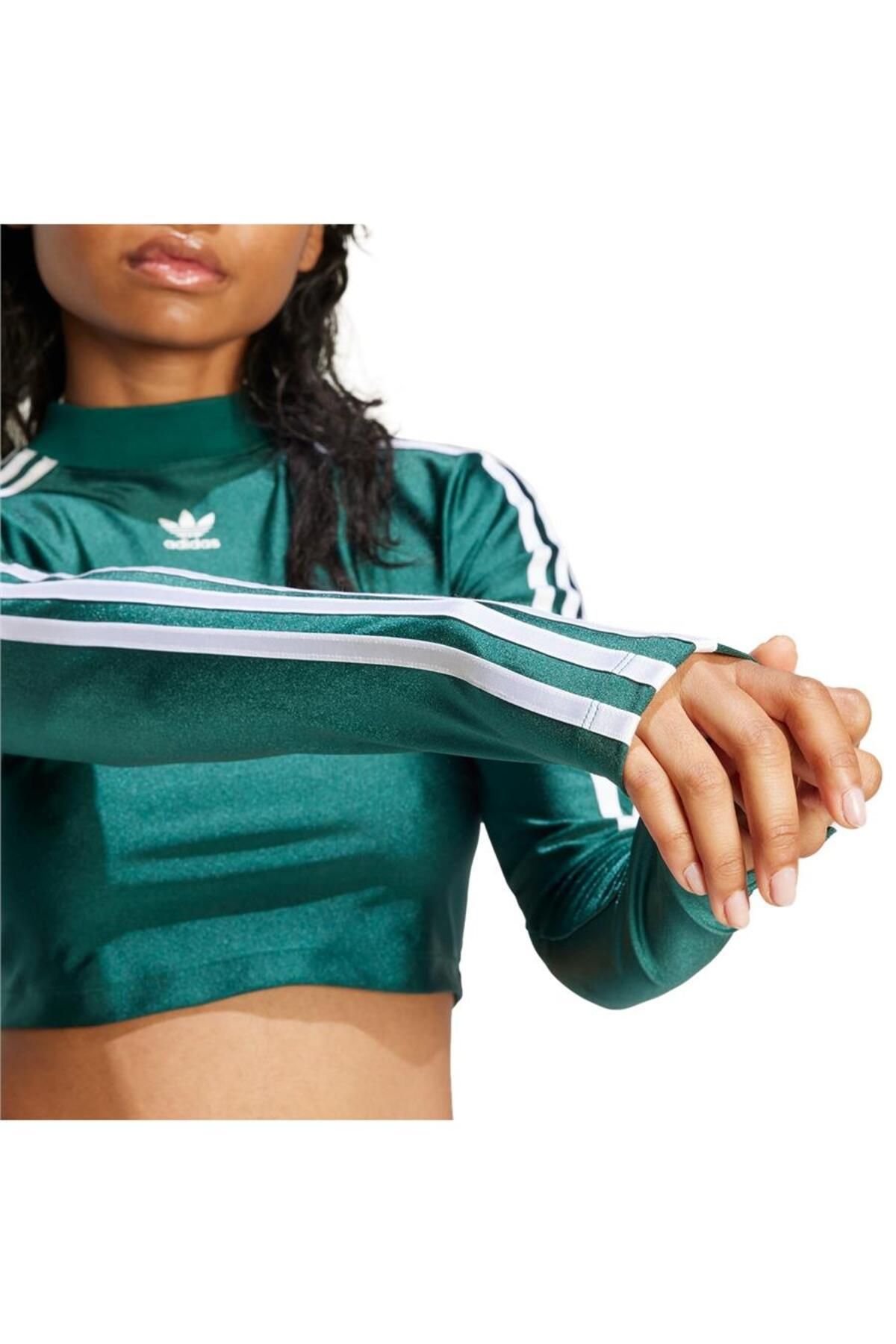 adidas 3 S Cropped Ls T shirt Ir8136 Kad n Giyim