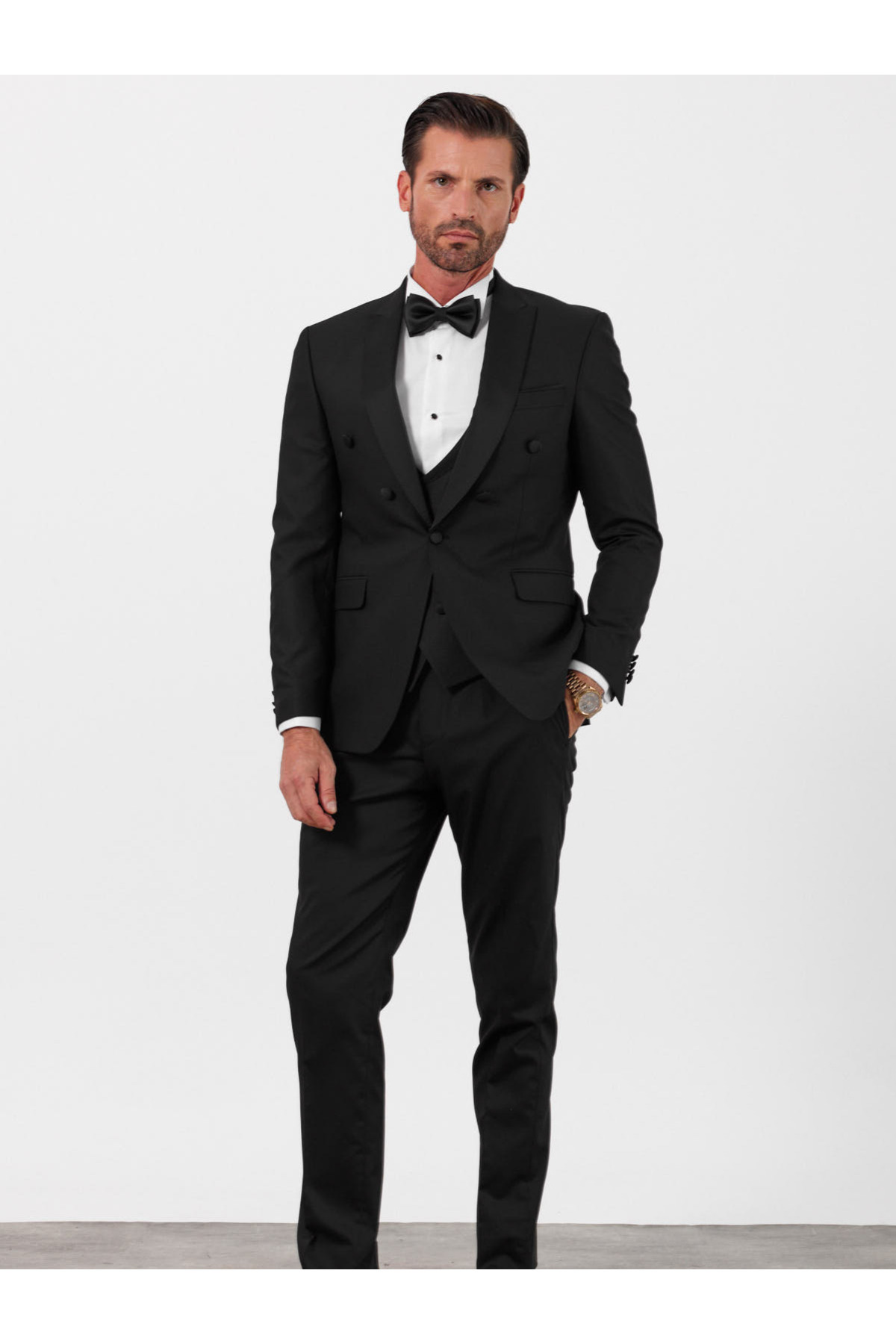 Men's Vest Tuxedo Groom Suit Swallow Collar Italian Cut Slim Fit