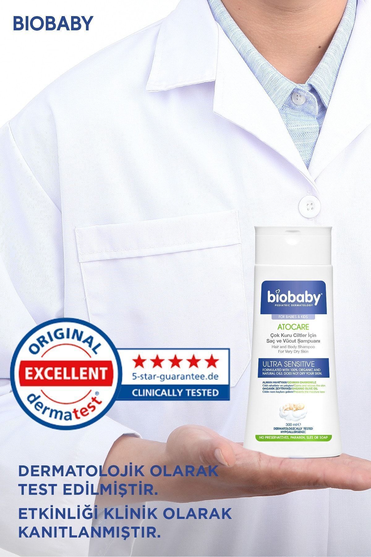 Atocare Çok Kuru Ciltler İçin Saç Ve Vücut Şampuanı 300 ml - Organik Zeytin Yağı Alman Papatyası