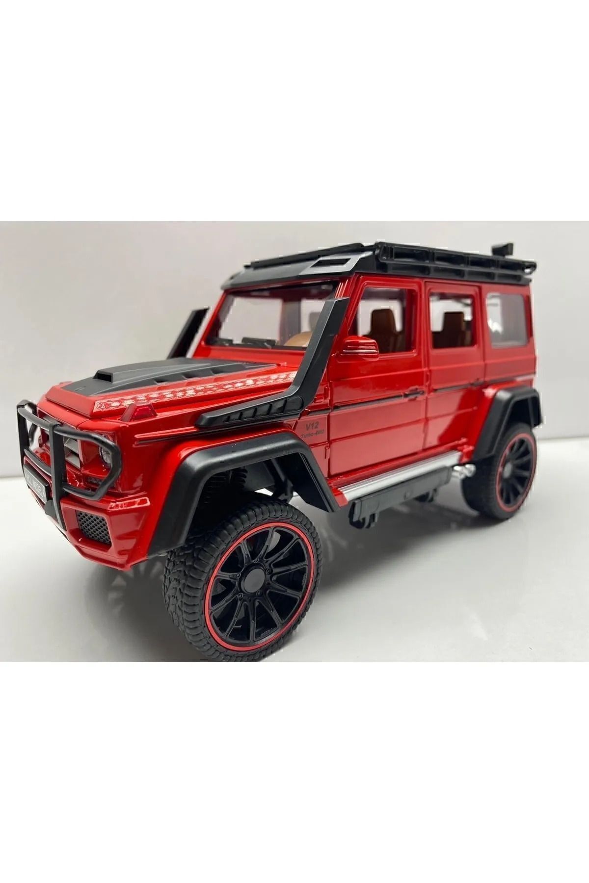 Hepsilazım Mercedes G Jip Diecast Metal Model Oyuncak Araba 23 Cm Sesli Işıklı Kaput Bagaj Kapılar Açılabilen