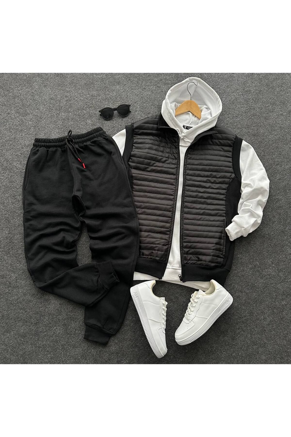 tetramoda Set De 3 Hanorace Și Vestă Set De Trening Sport Din 3 Piese Unisex - S