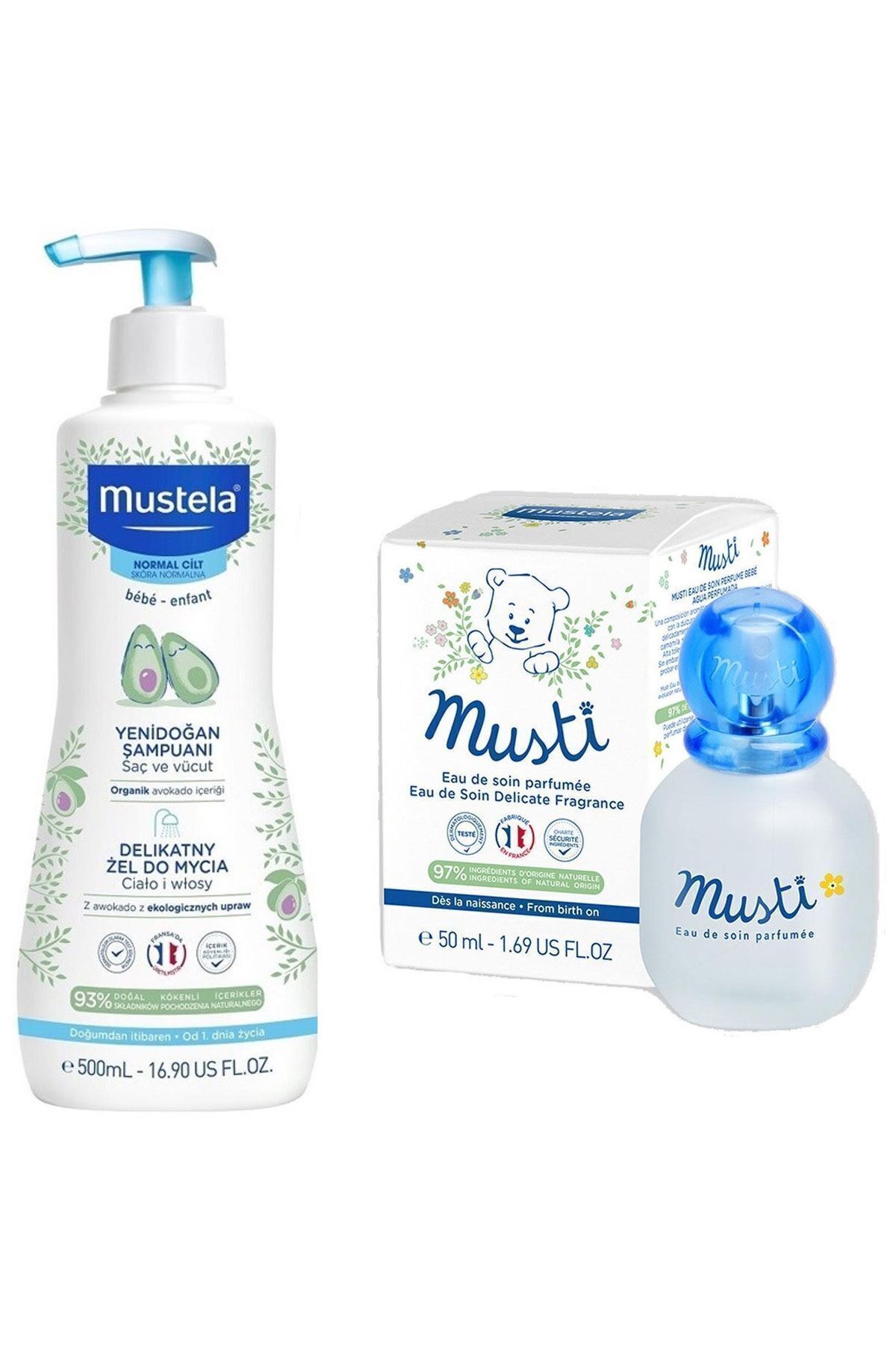 Mustela Gentle Cleansing Gel Yenidoğan Şampuanı 500 ml - Mustela Musti Bebek Parfümü 50 ml