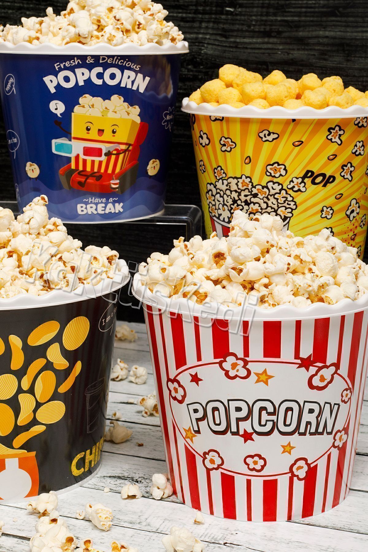 KaktüsKedi-4 Popcorn Buckets| Popcorn Box Set 2