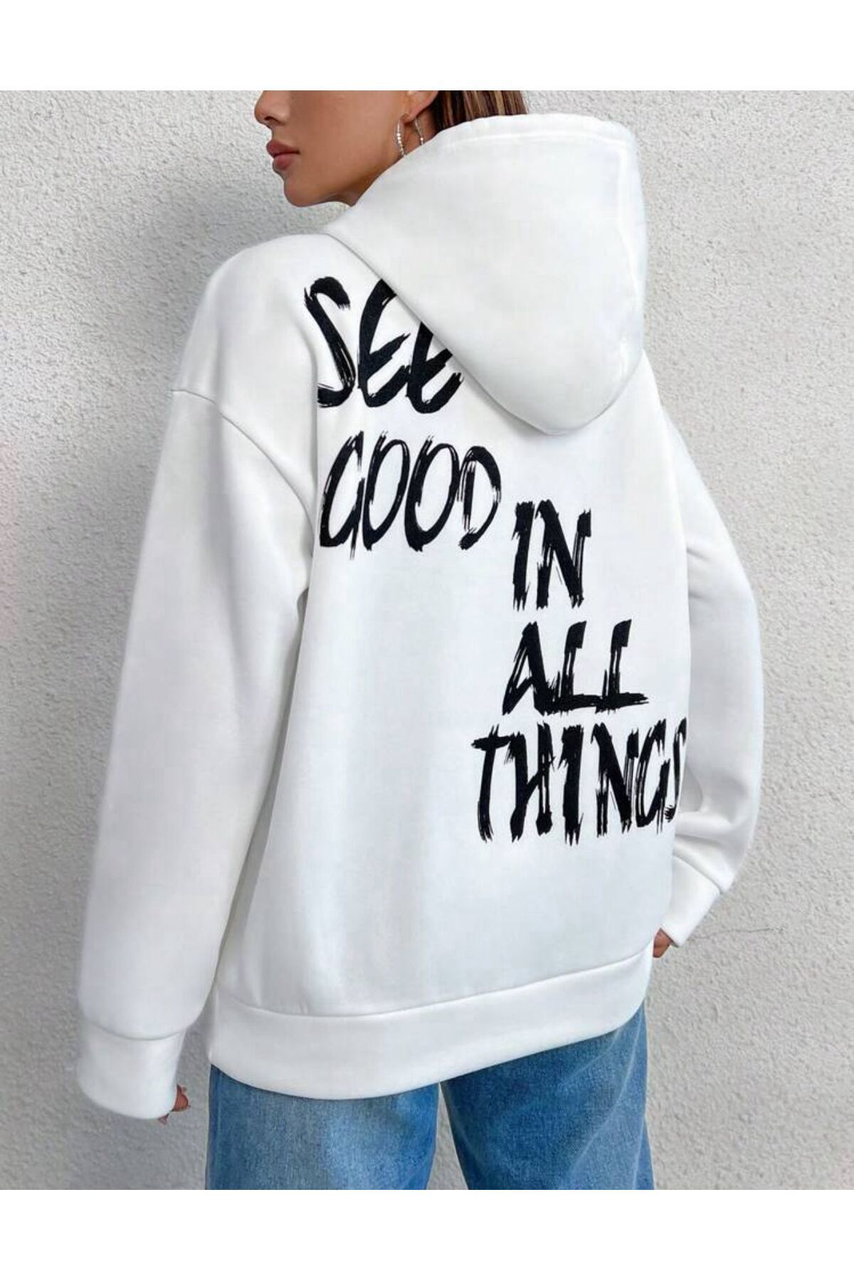 AFROGİYİM-Hanorac supradimensionat unisex față spate See Good All In Printed 4