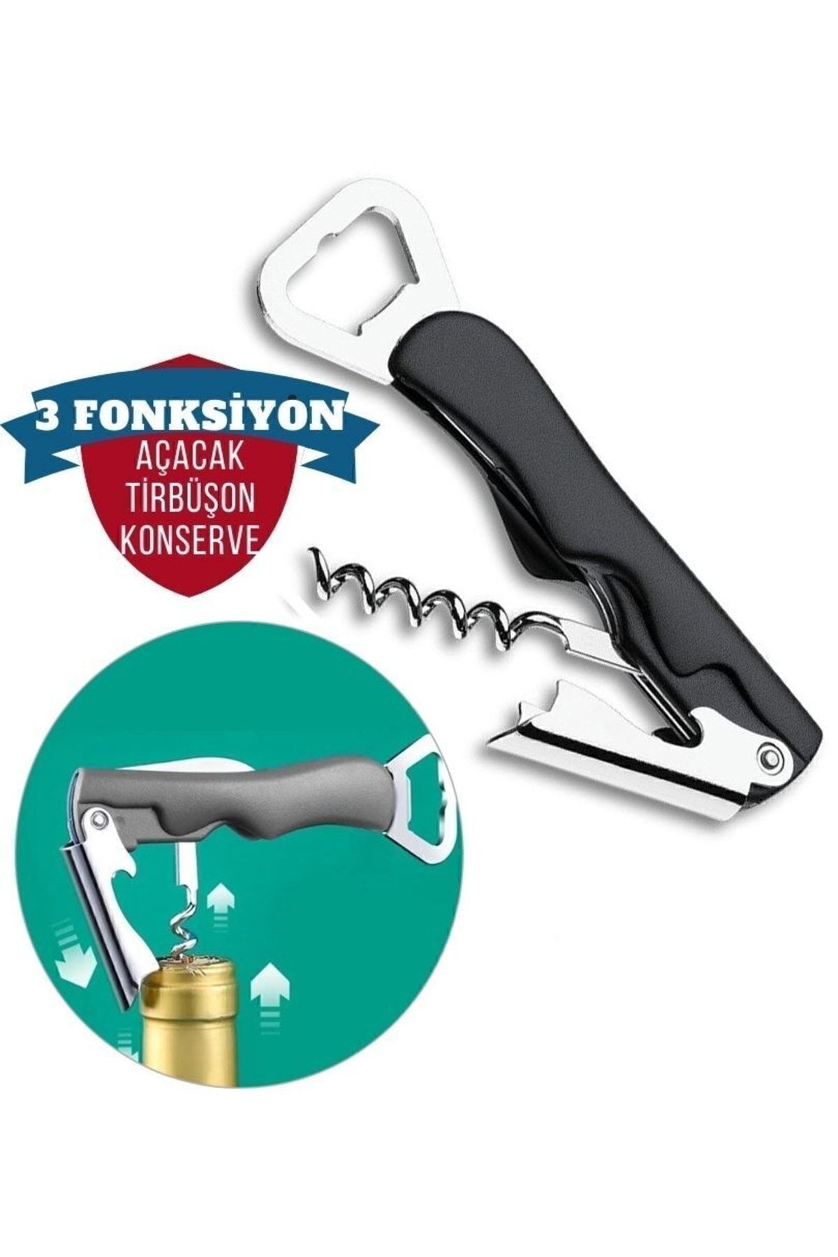 HomeCare Transformacion Şişe Açacağı Tirbüşon Şarap Açacağı Metal Mutfak Gereçleri 715622