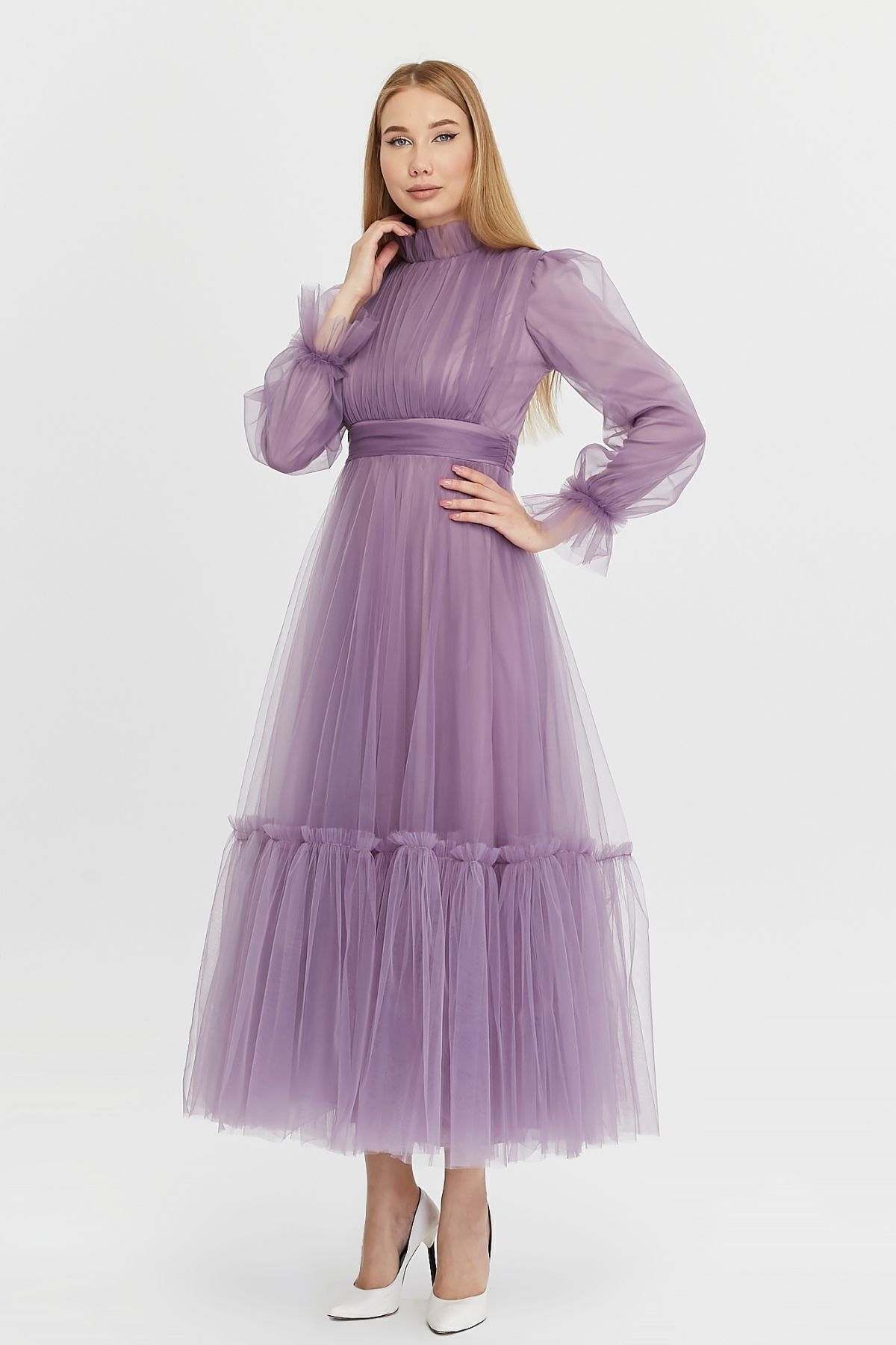 Asees-Rochie de seara de dama Printesa cu detaliu din tul de vis - Printesa Hijab Homecoming 3