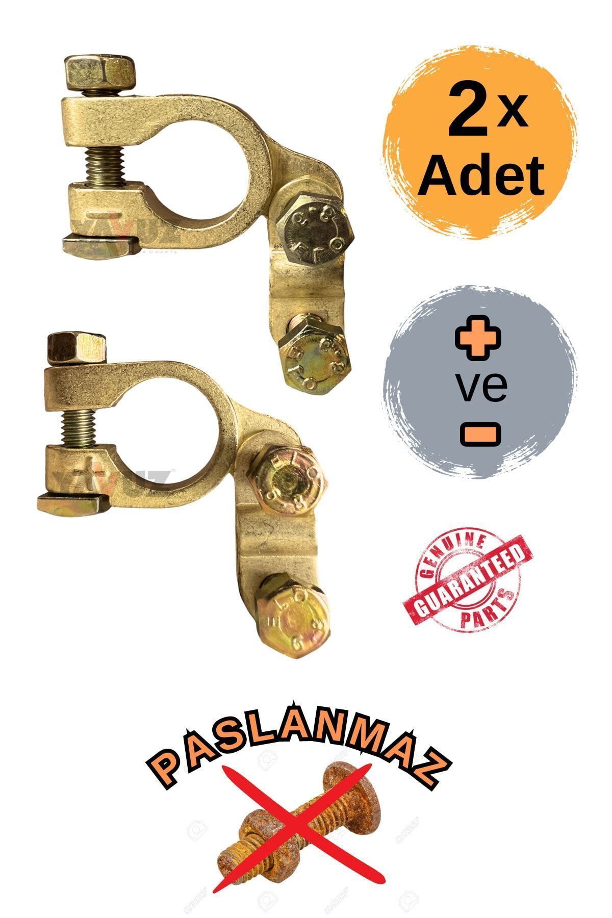 YAVUZ OTOMOTİV 2 Adet Akü Kutup Başı Akü Bağlantısı (+ Ve -) Takım Kutupbaşı Battery Terminal Connectors