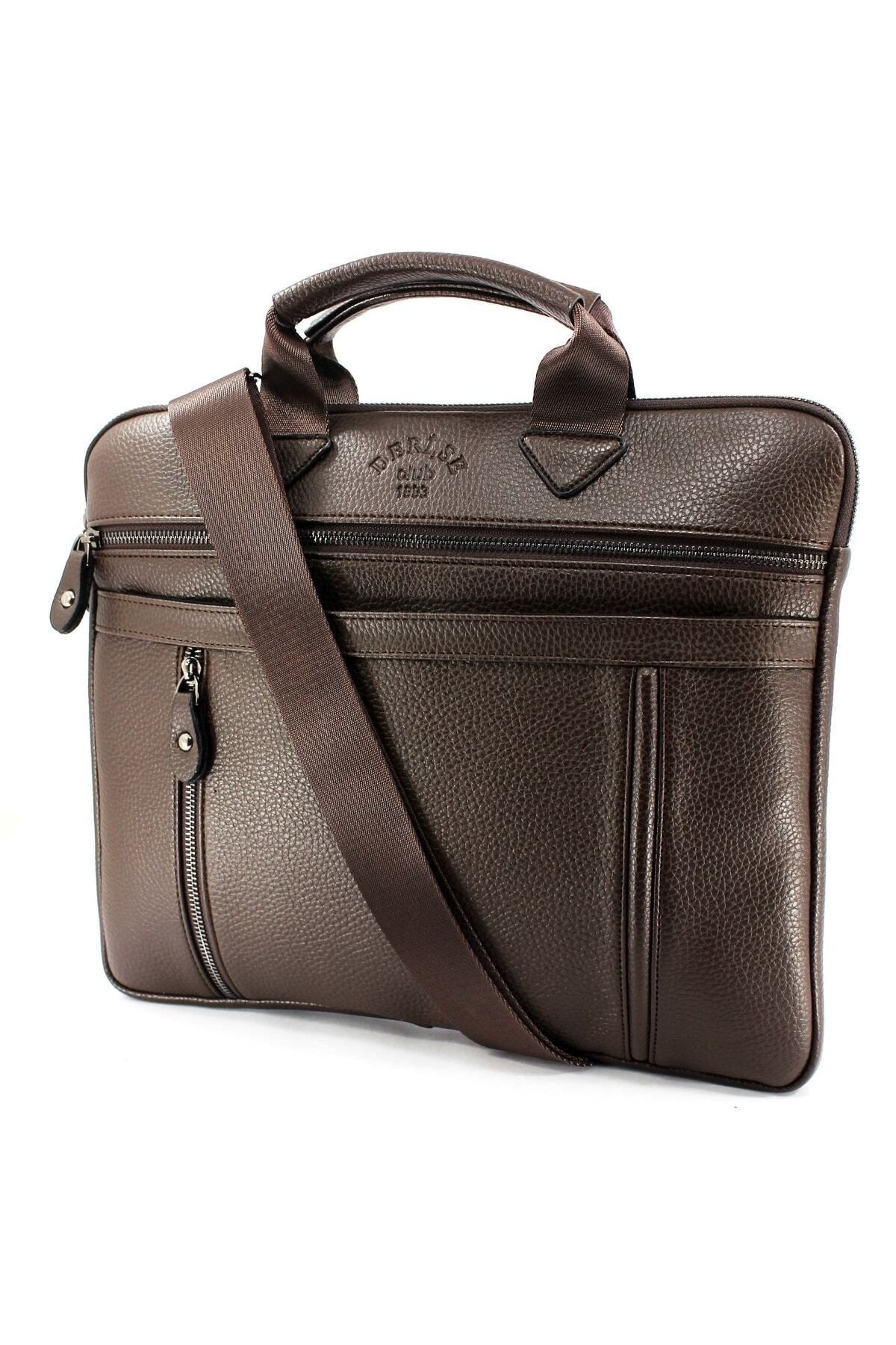 deri,se club Laptop Și Servietă Maro Unisex Cu Cinci Compartimente De 13 Și 14 Inchi Unisex - Single Dimension