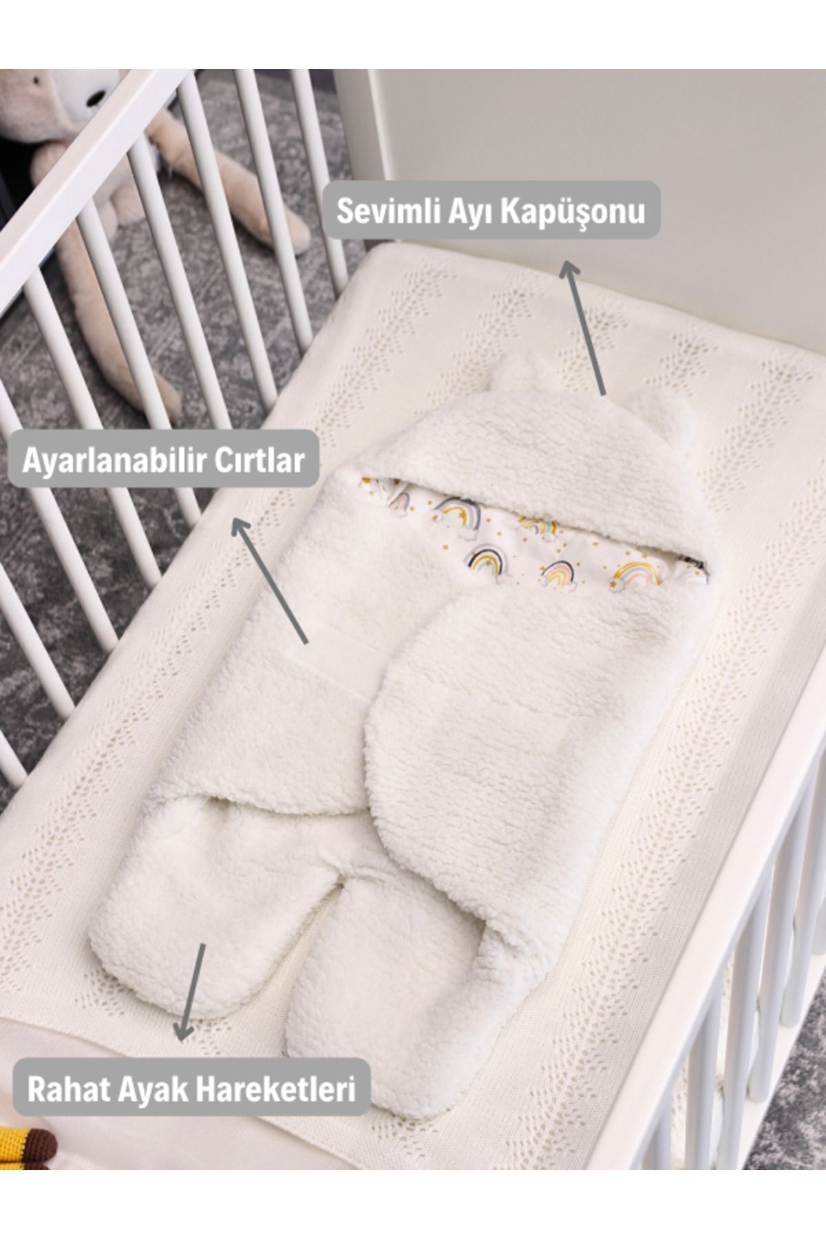 Le Touche Bebek Uyku Tulumu - Dış Kundak Bebek Battaniyesi 4-7 Aylık Erkek Kız Kundak fotoğrafı 3 (önizleme)